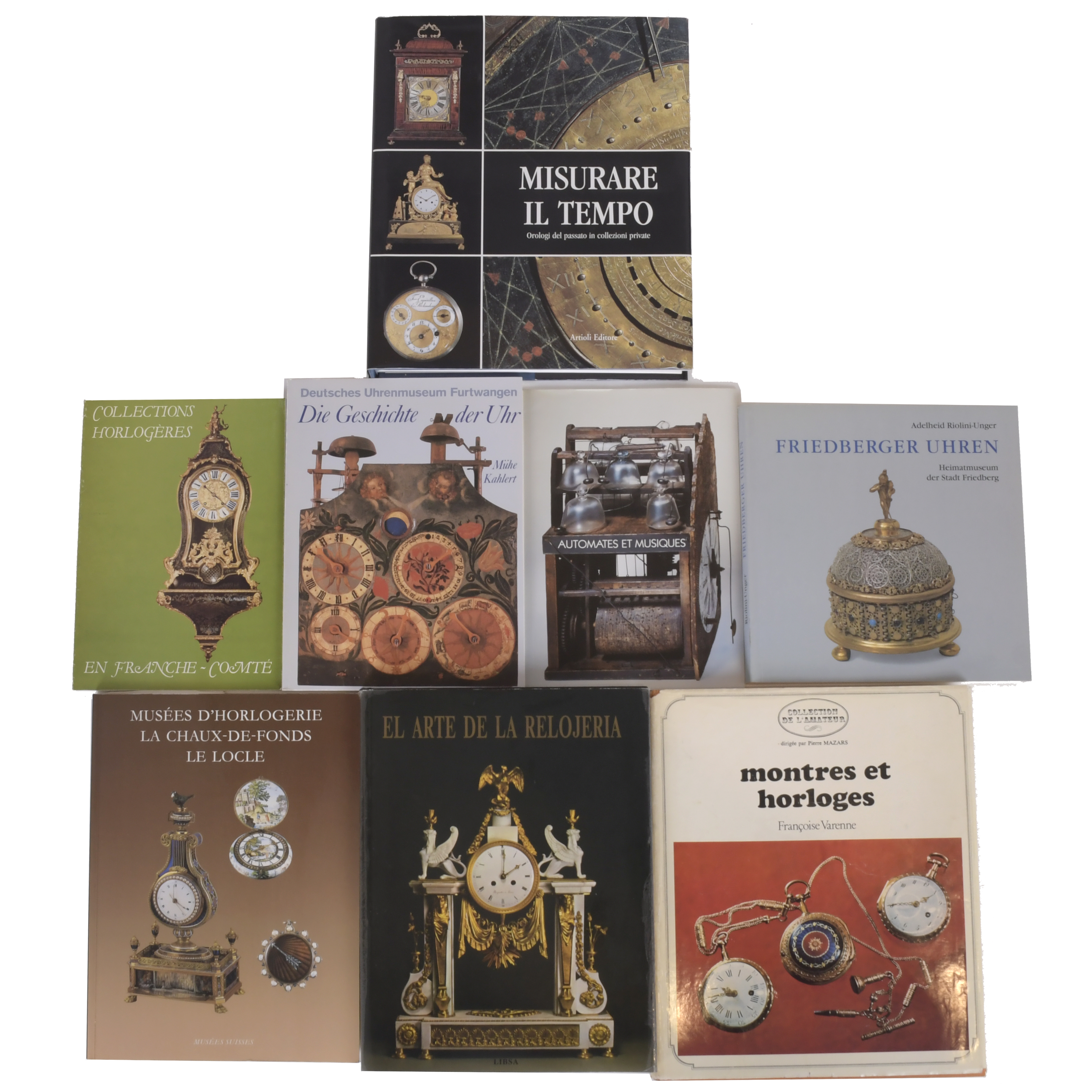 COLECCIÓN DE DIECISIETE LIBROS SOBRE RELOJES.