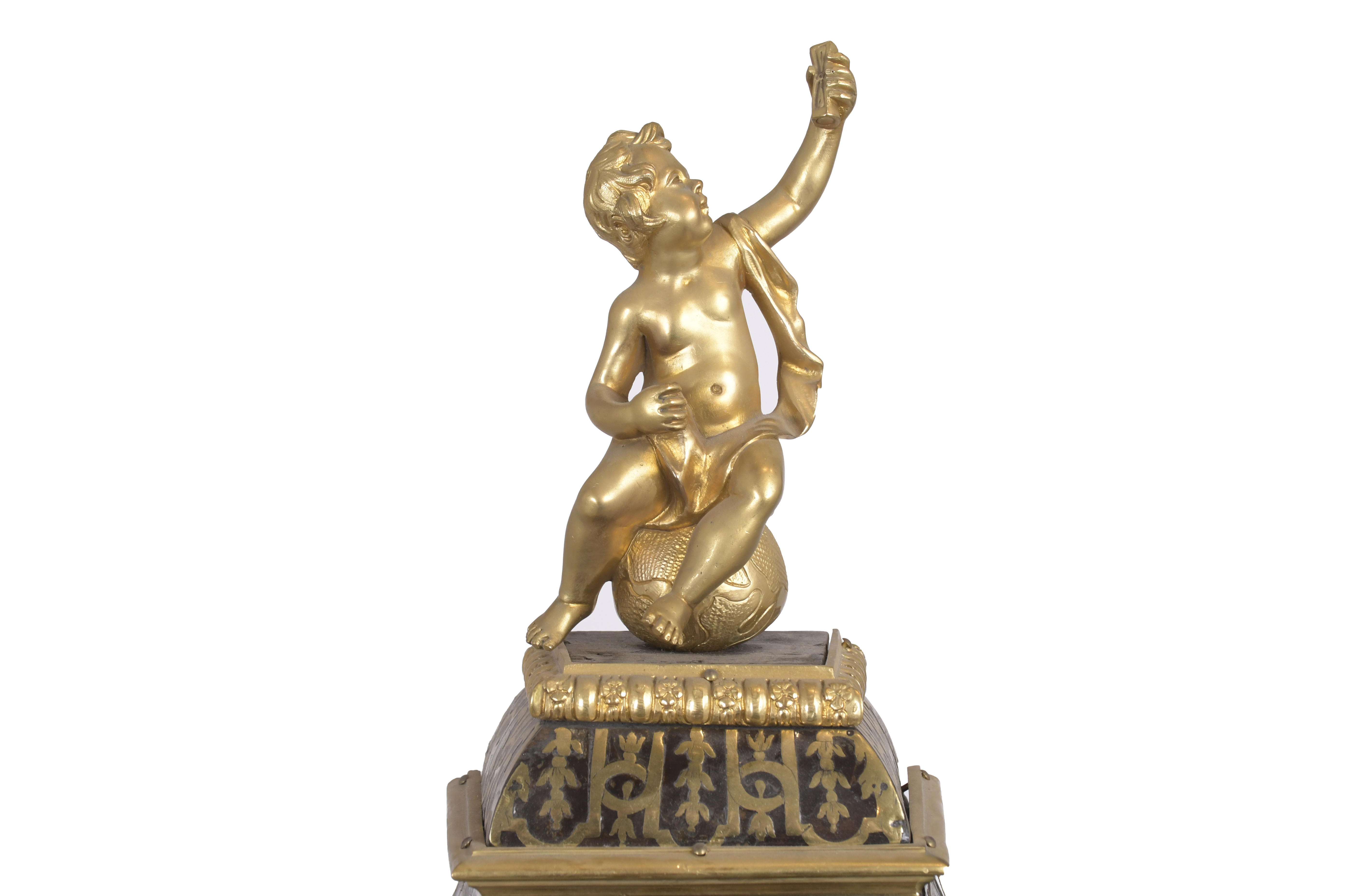 Reloj pendule en cartel Boulle Napoleón III, circa 1860.