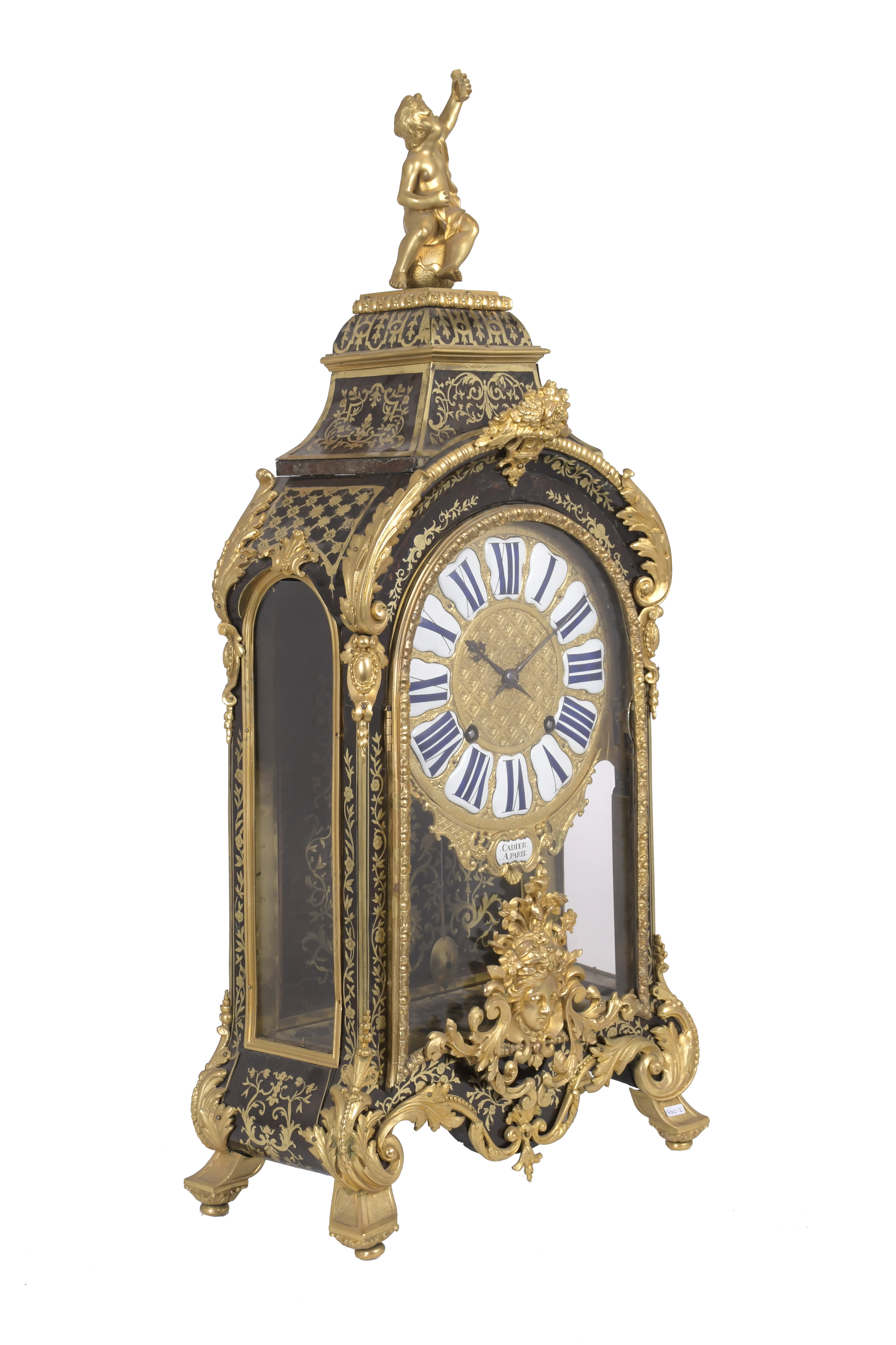 Reloj pendule en cartel Boulle Napoleón III, circa 1860.