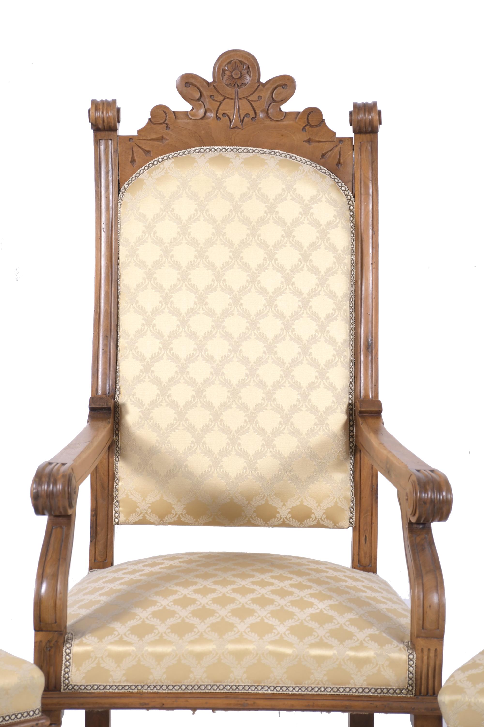 Sillón y pareja de sillas catalanas de estilo Modernista, s