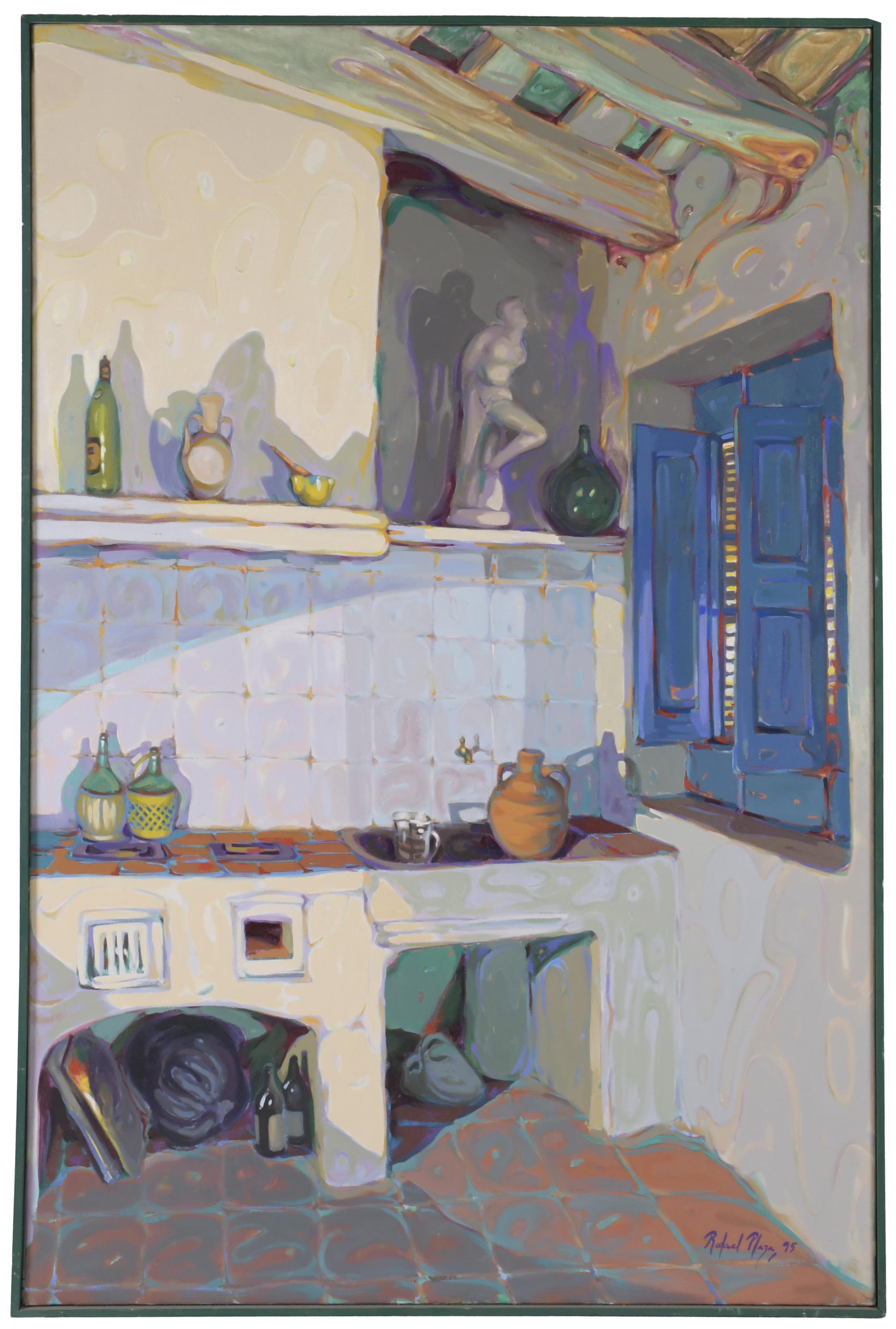 RAFAEL PLAZA (1952).  "INTERIOR CON EL DAVID DEL SR. ESTAPÉ