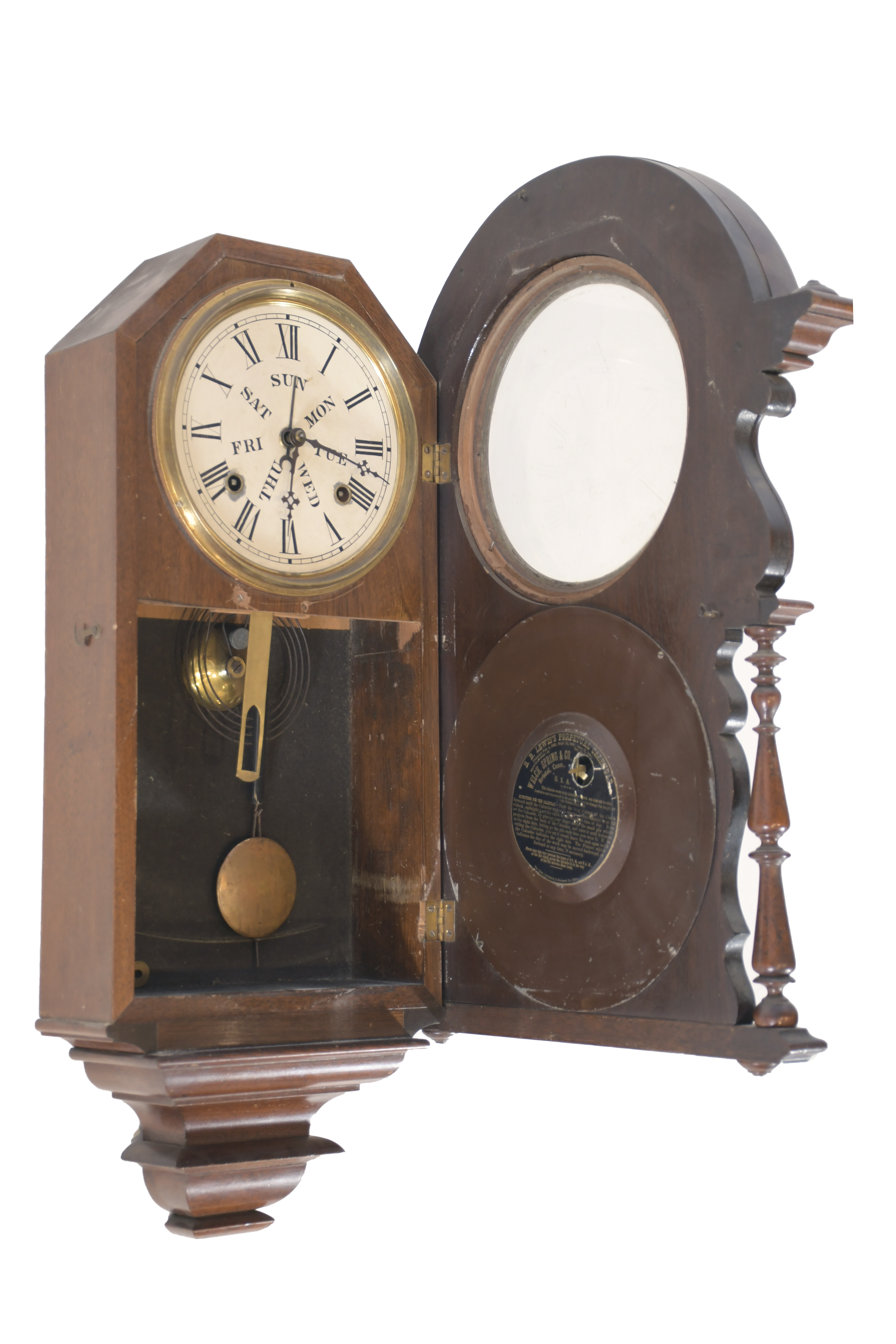 WELCH SPRING  & CO, WAGNER. RELOJ DE PARED VICTORIANO, CIRC