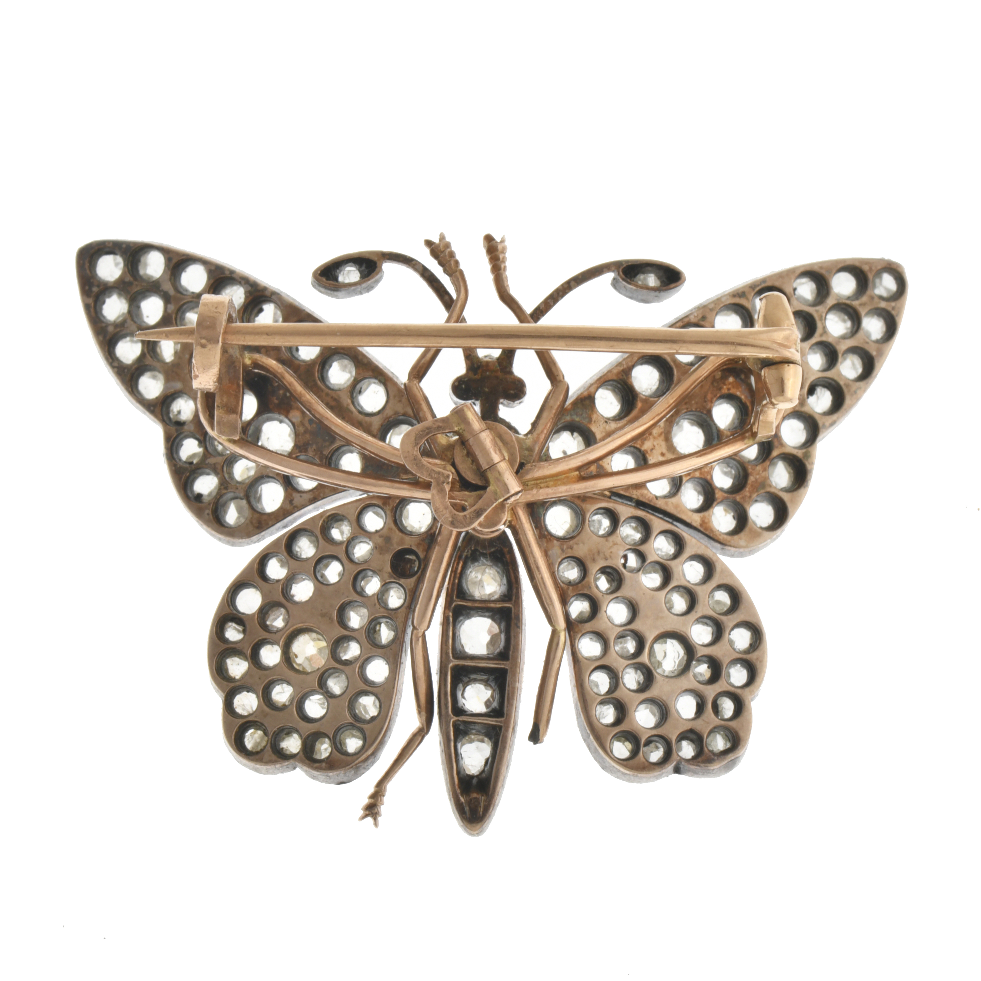  Broche en forma de mariposa con diamantes.