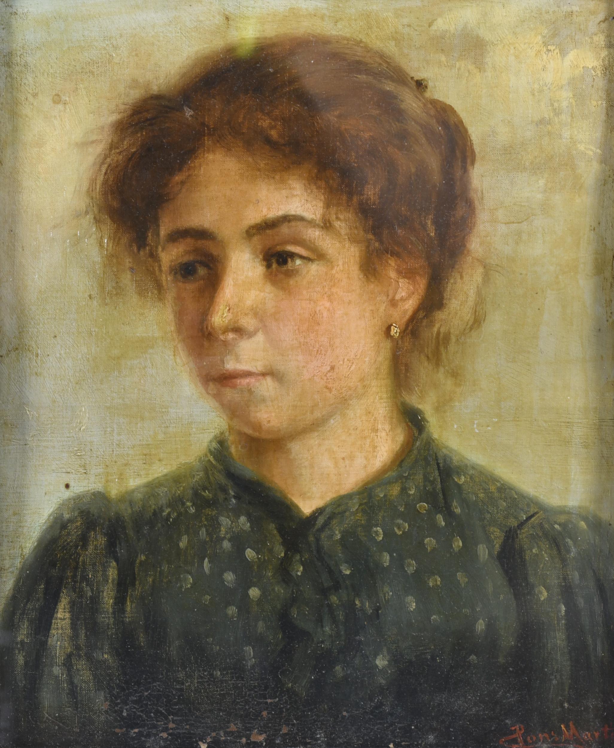 JAUME PONS MARTÍ (1885-1931).  "Retrato de su mujer, María 