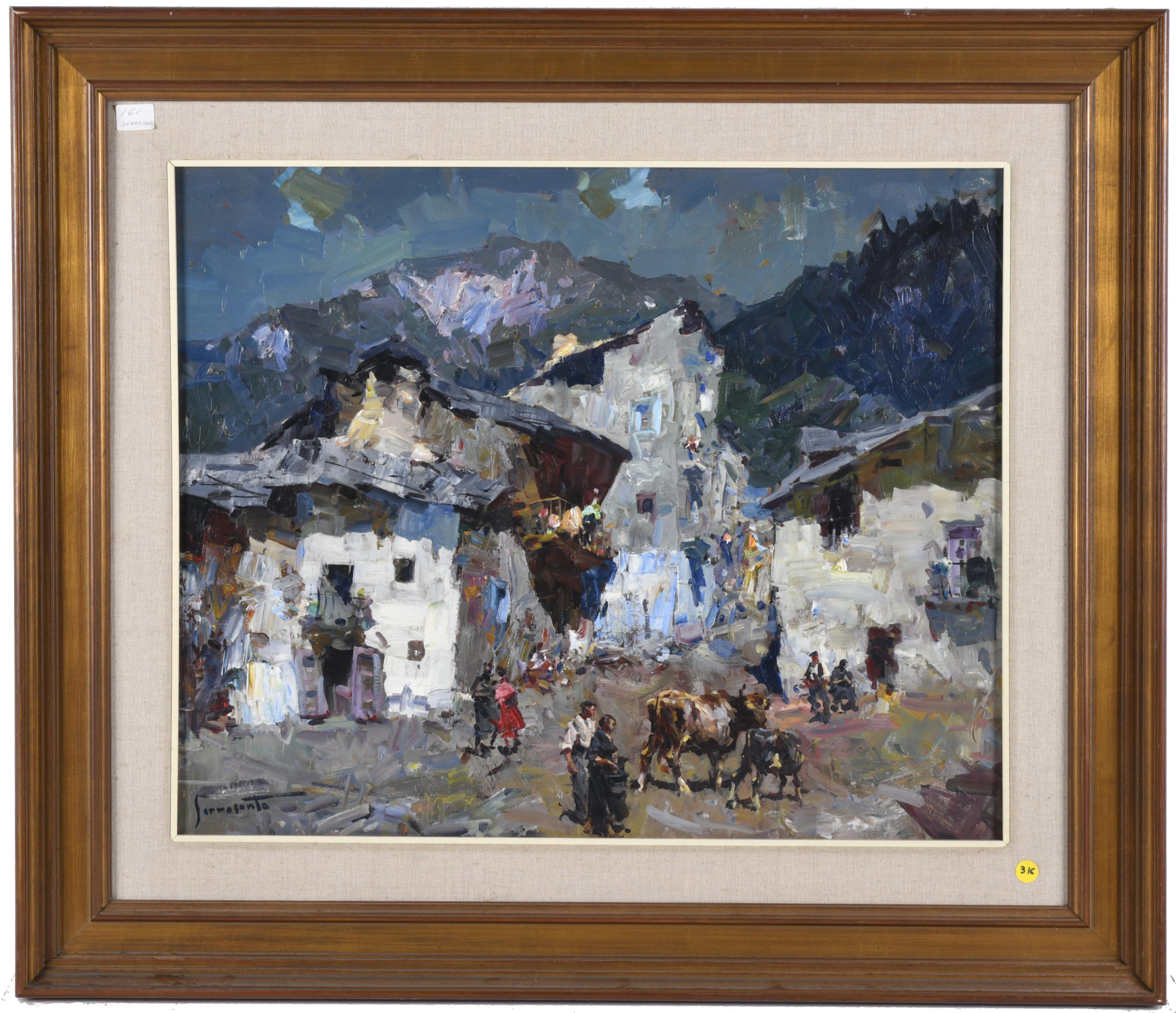 JOSEP SERRASANTA (1916-1998). "Pueblo de montaña".