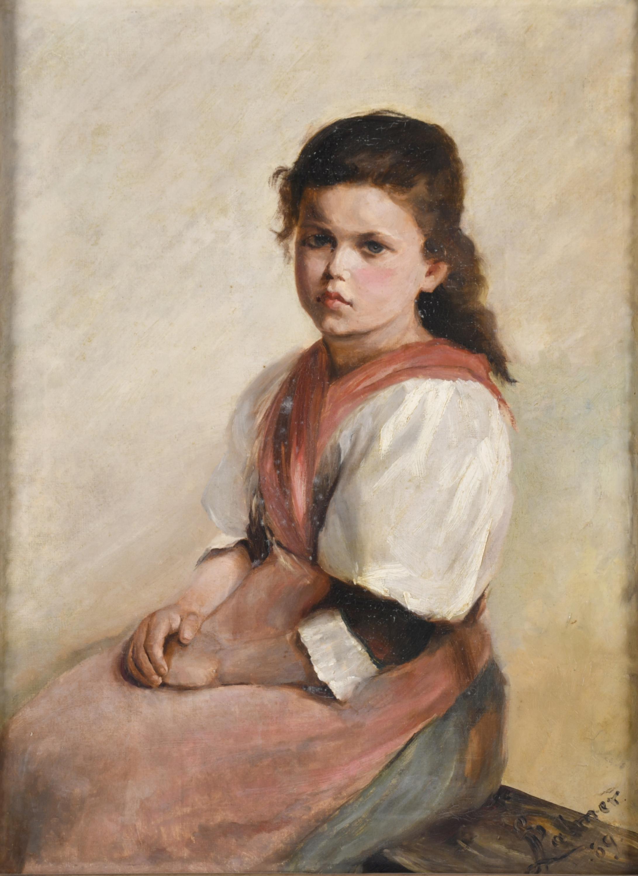 ESCUELA ESPAÑOLA, SIGLO XIX. "Niña", 1889.