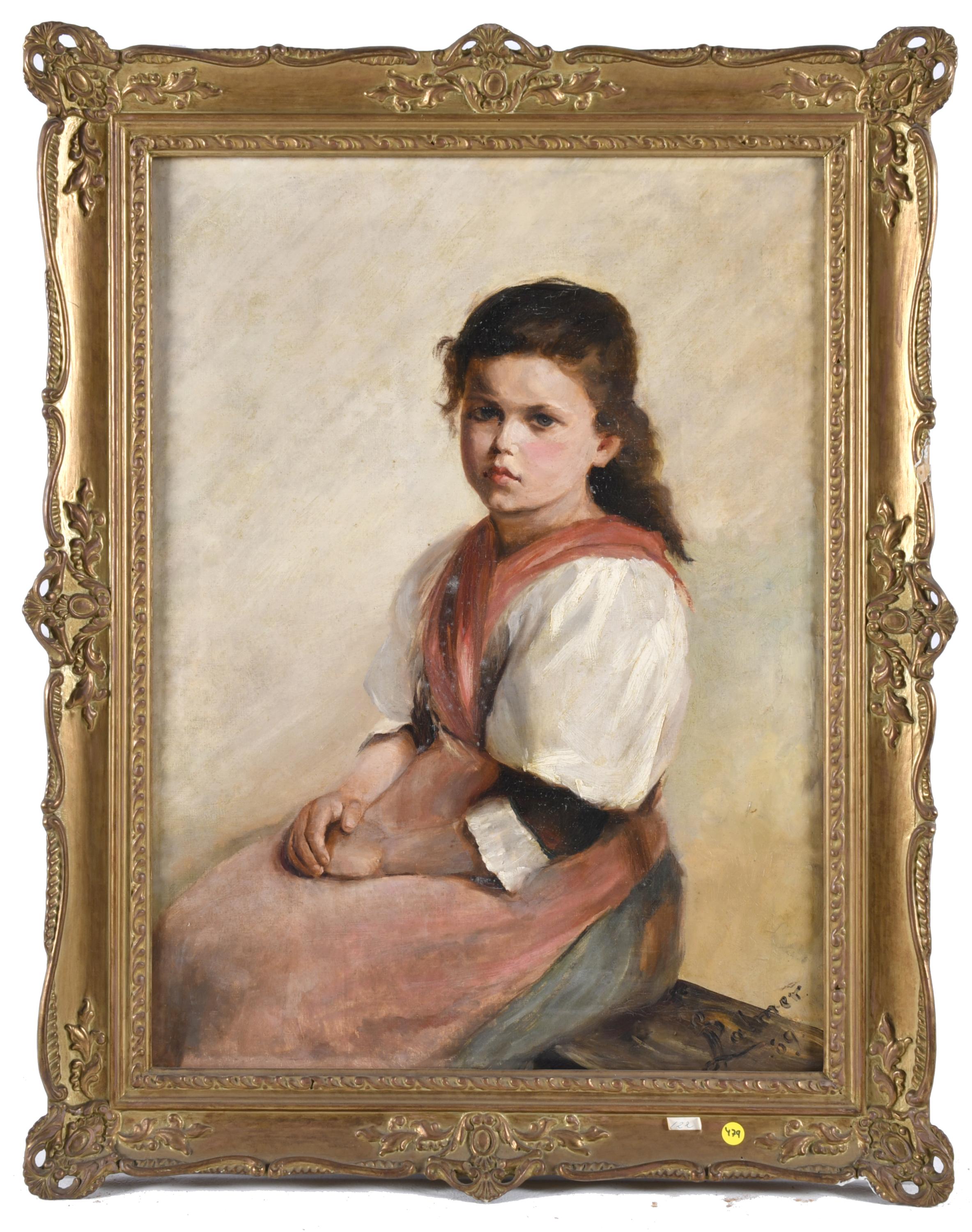 ESCUELA ESPAÑOLA, SIGLO XIX. "Niña", 1889.