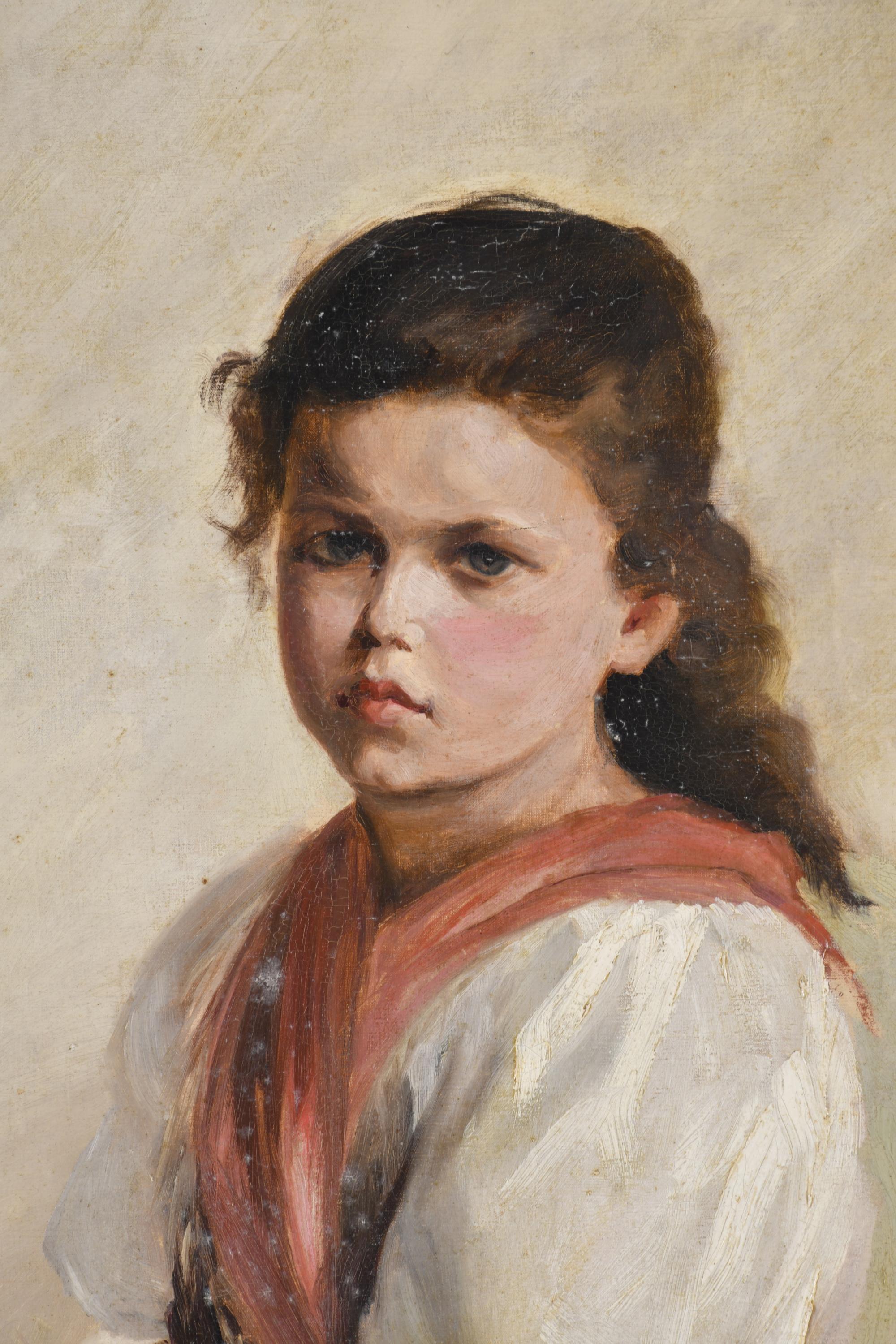 ESCUELA ESPAÑOLA, SIGLO XIX. "Niña", 1889.