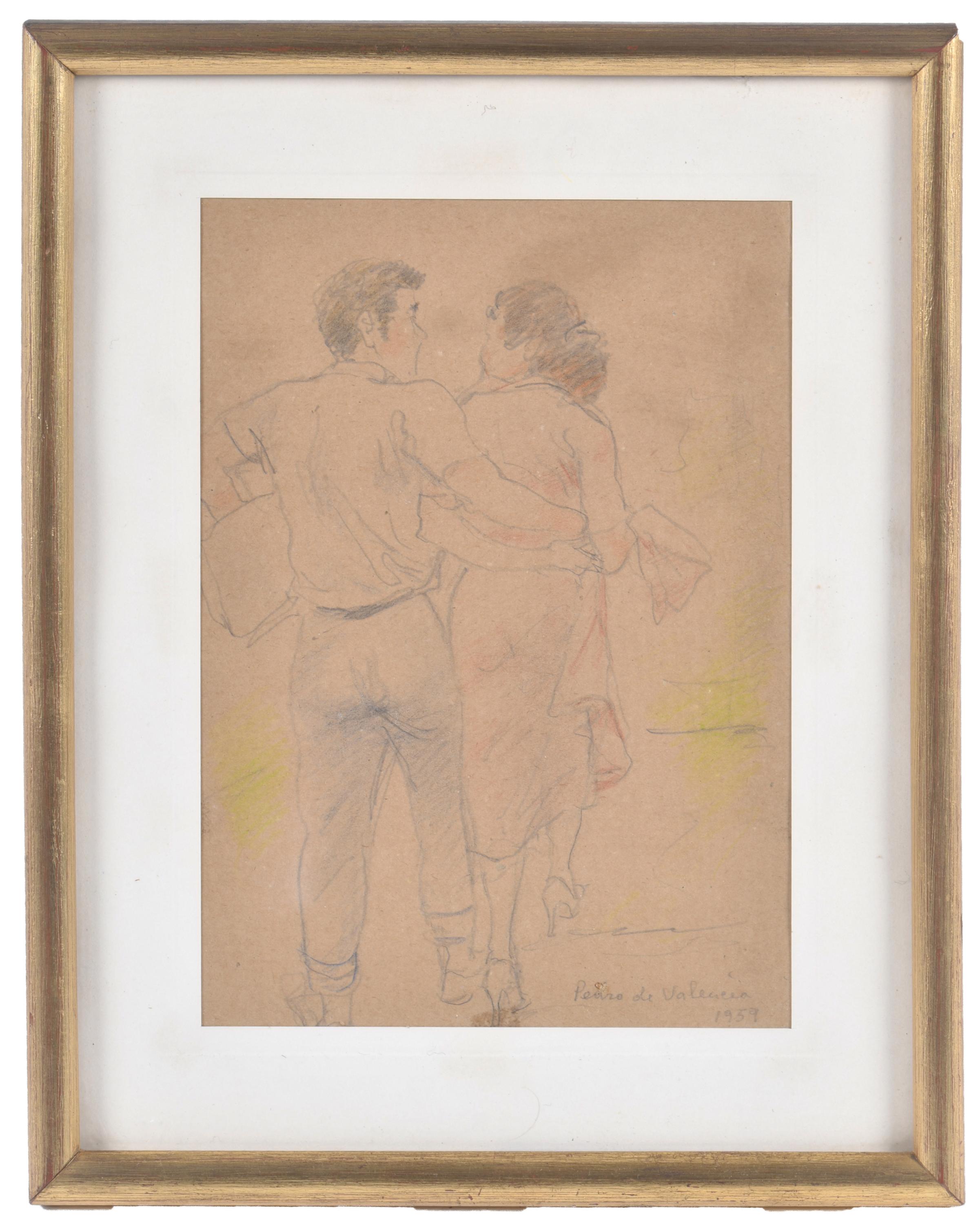 PEDRO DE VALENCIA (1902-1971).  "Pareja", 1959.