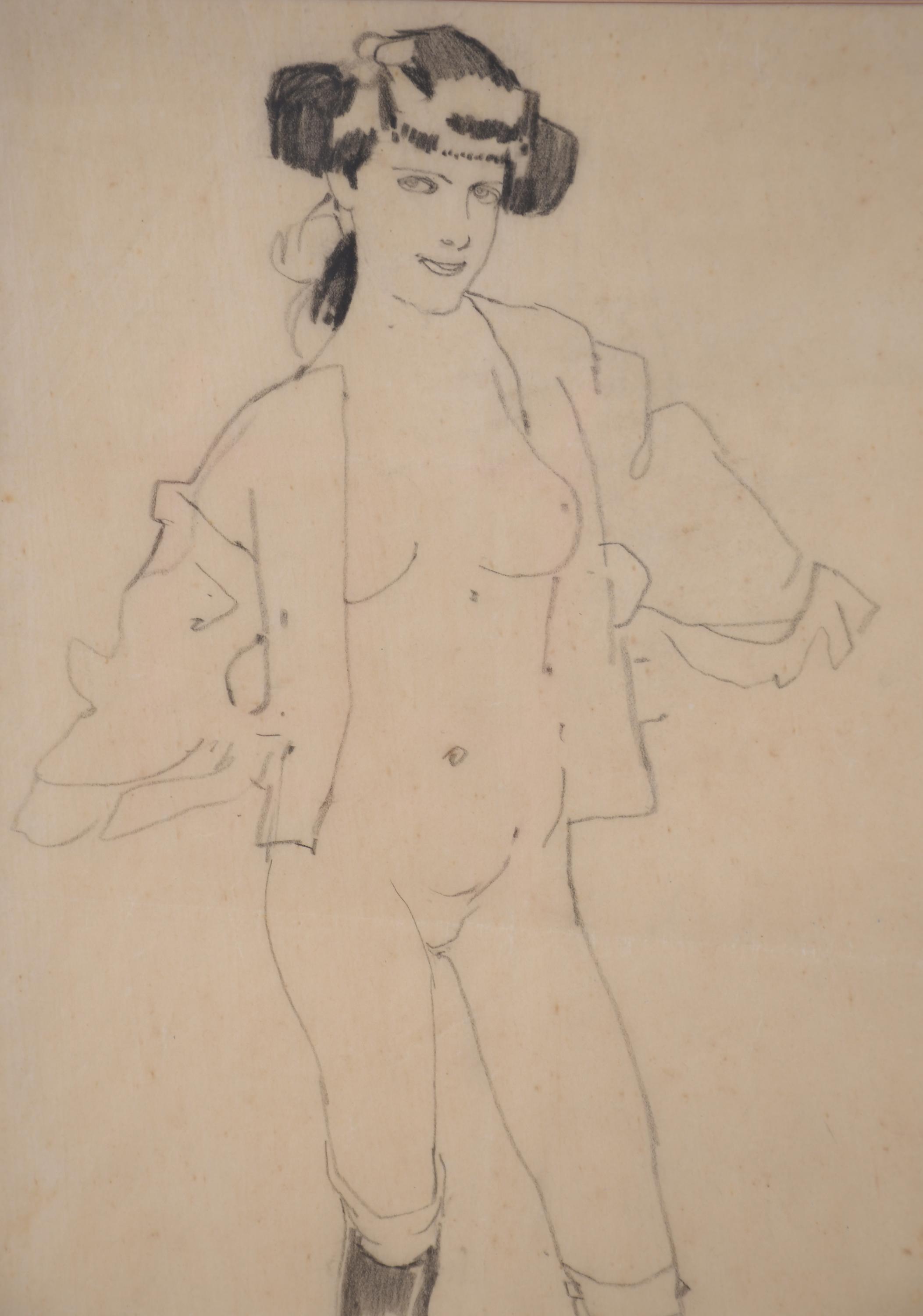 XAVIER GOSÉ (1876-1915). "Joven semi desnuda".