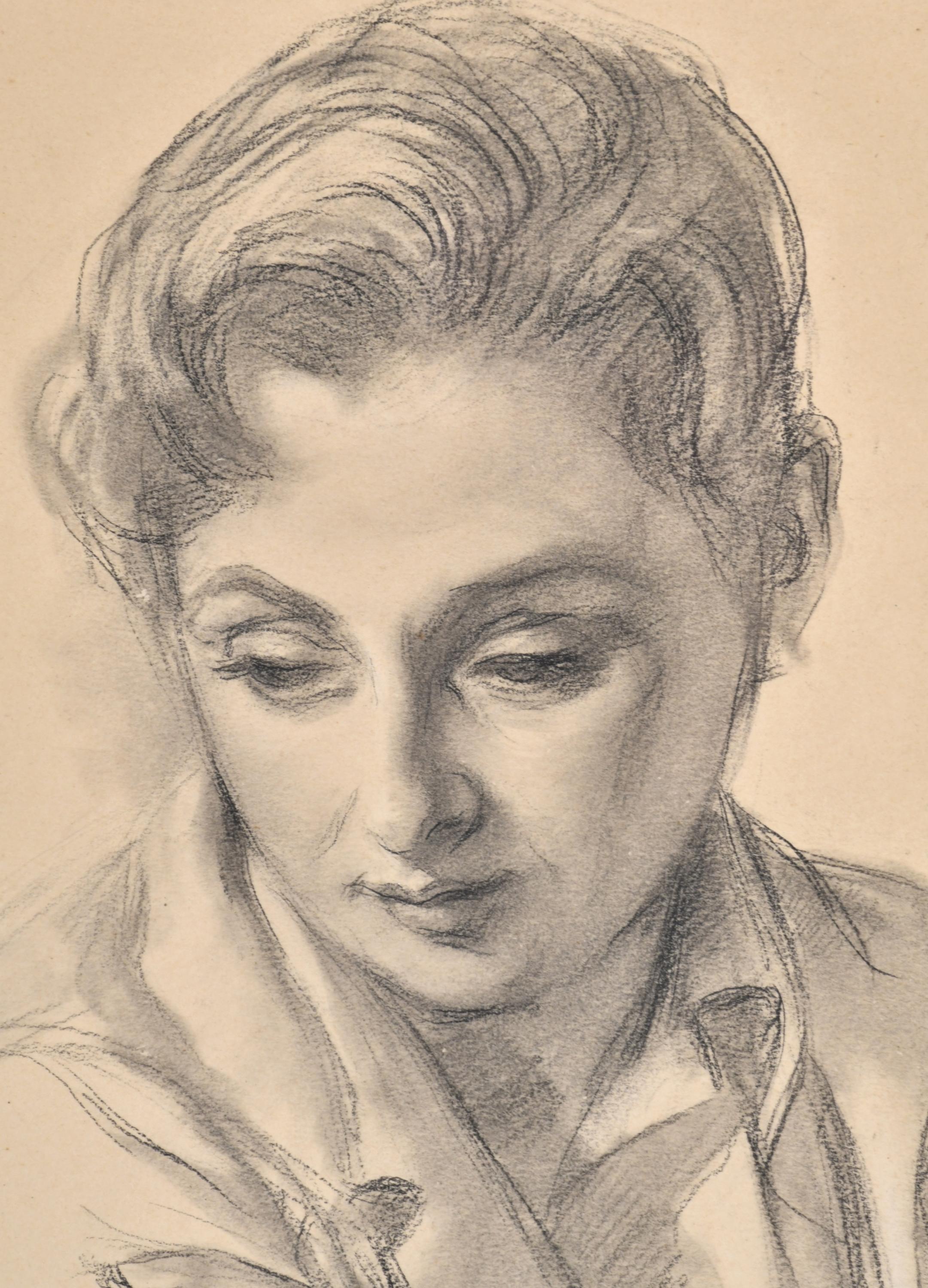 VICTOR MOYA CALVO (1889-1972).  "Retrato femenino".