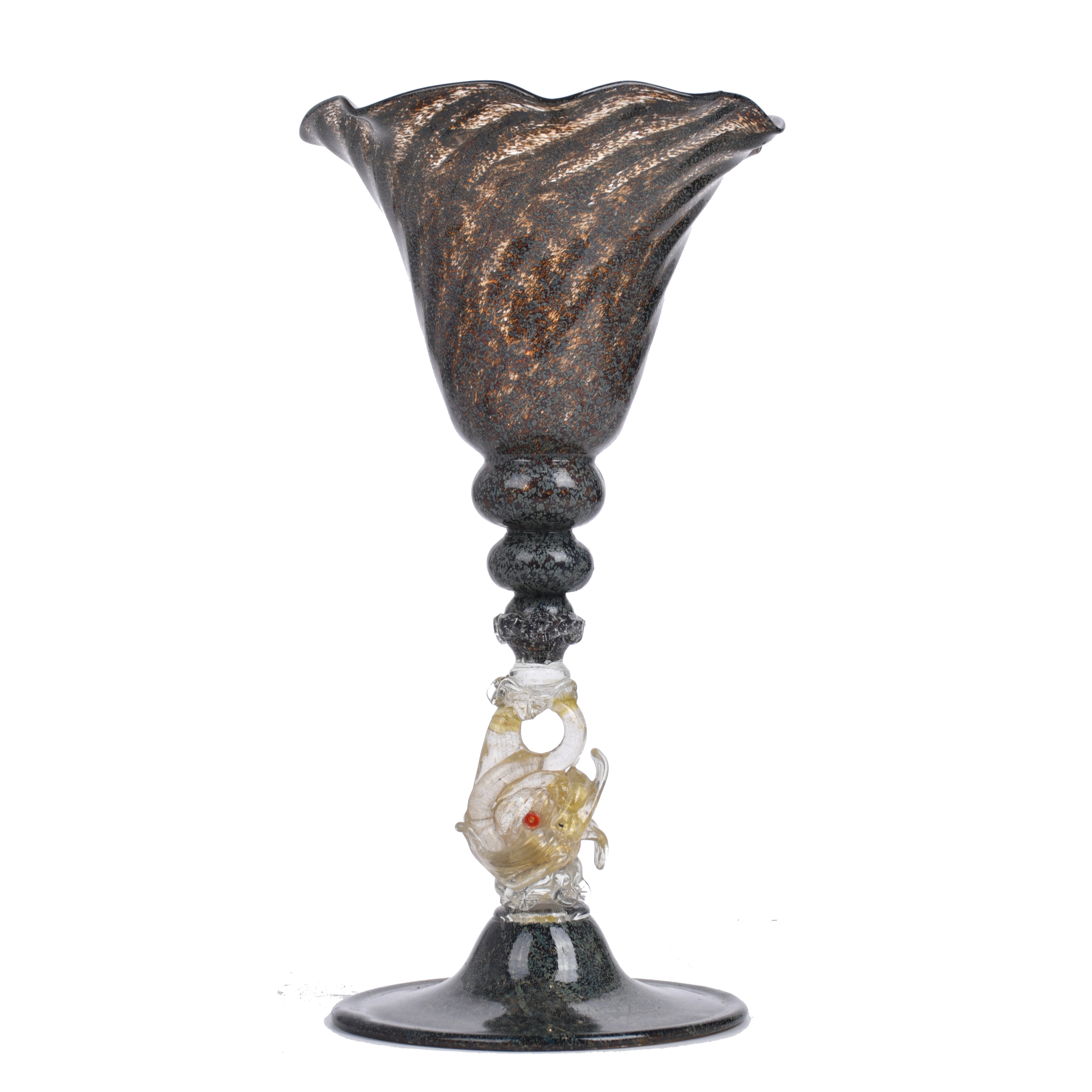 Copa en cristal de Murano, siglo XX. 