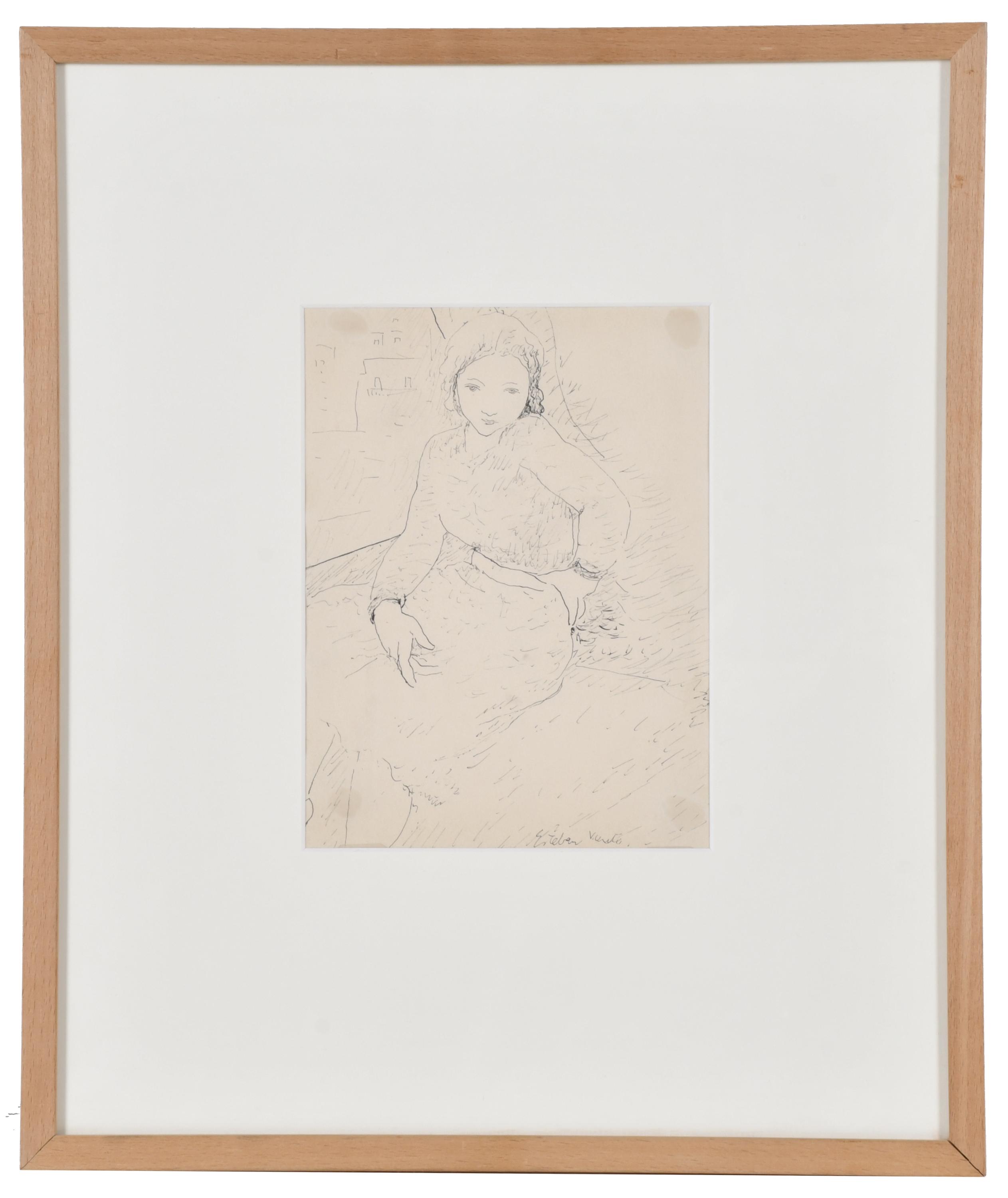 ESTEBAN VICENTE (1903-2001).  "Joven sentada", circa 1933-3