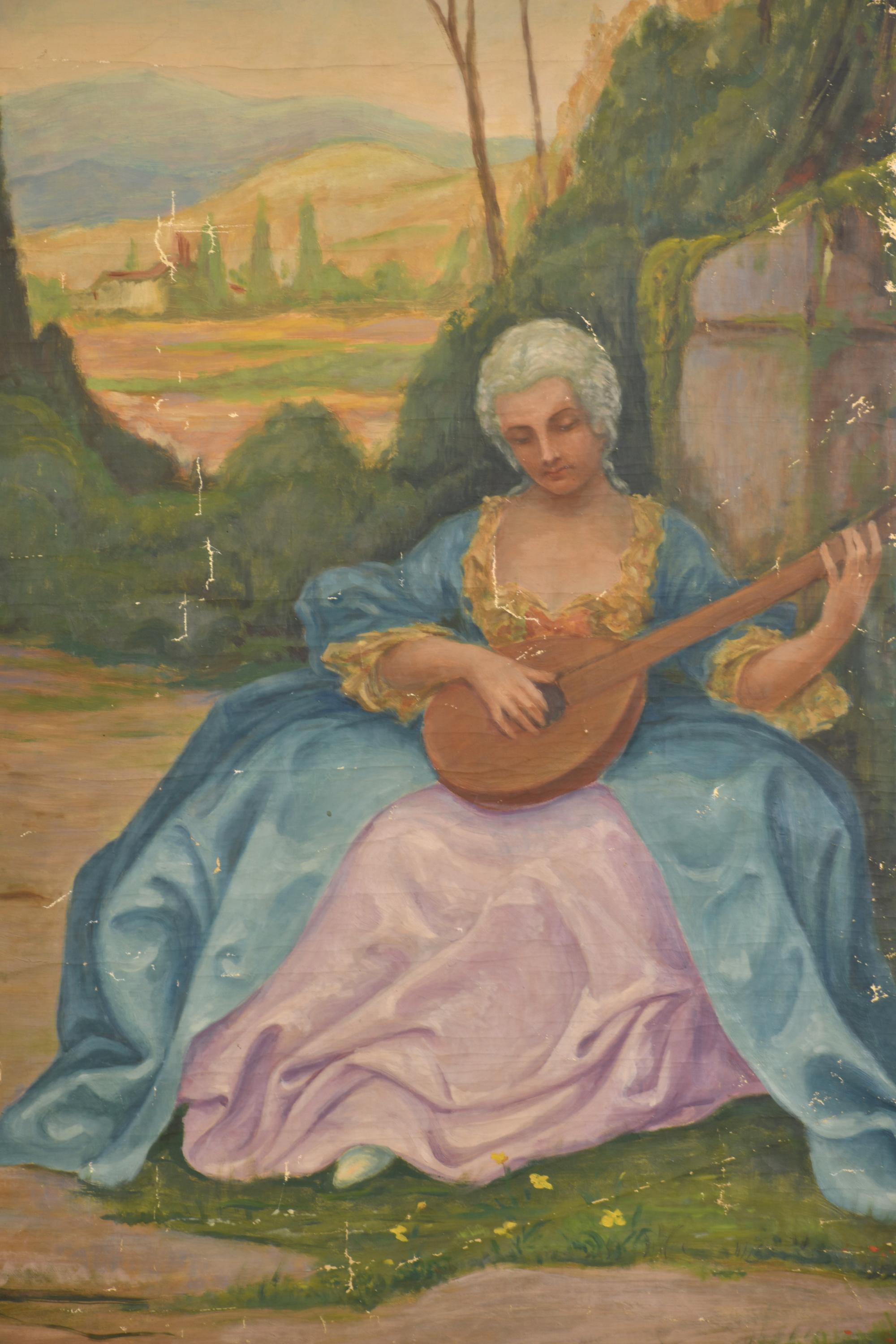 DIONÍS RENART GARCÍA (1878-1946).  "Joven con mandolina". 