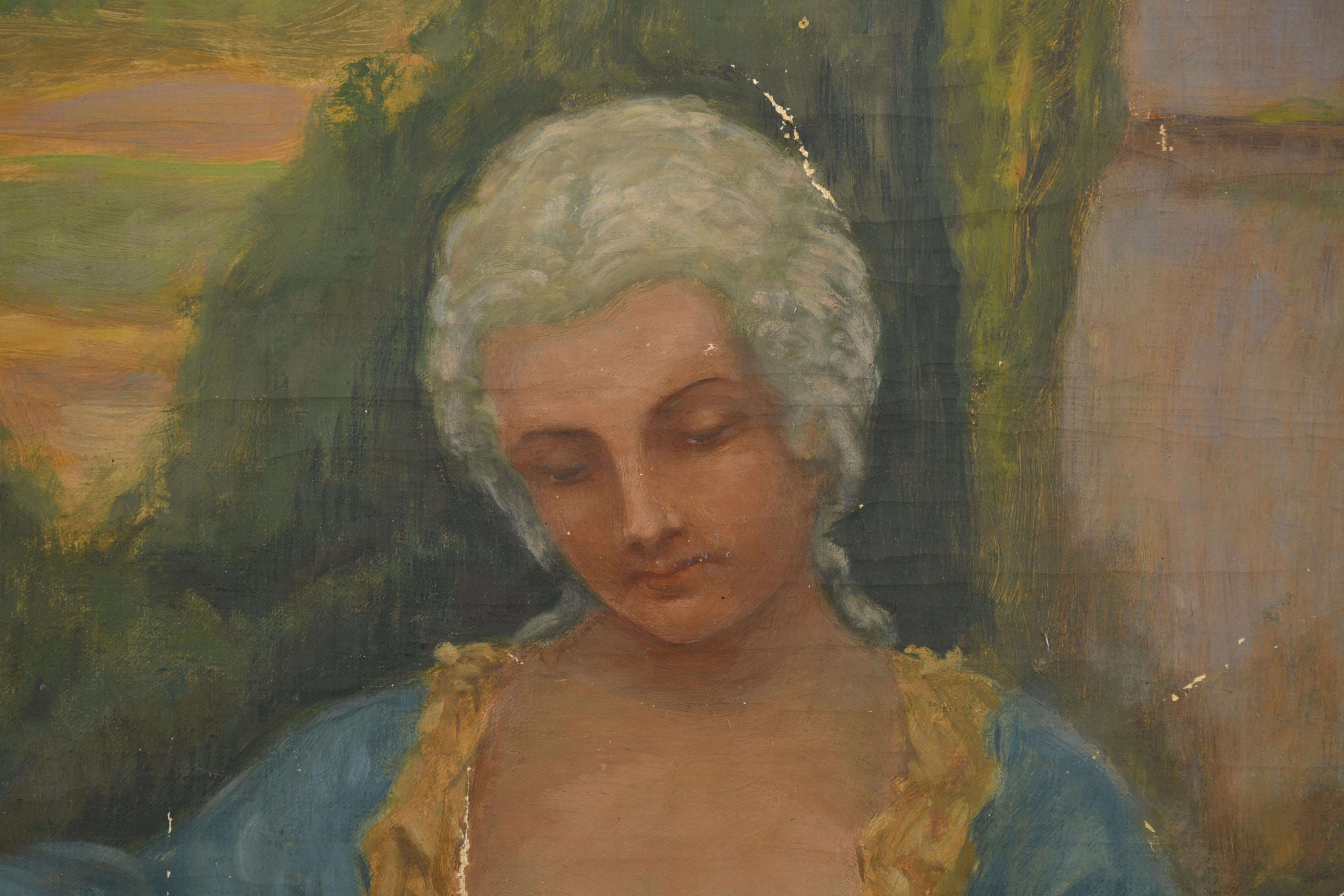 DIONÍS RENART GARCÍA (1878-1946).  "Joven con mandolina". 