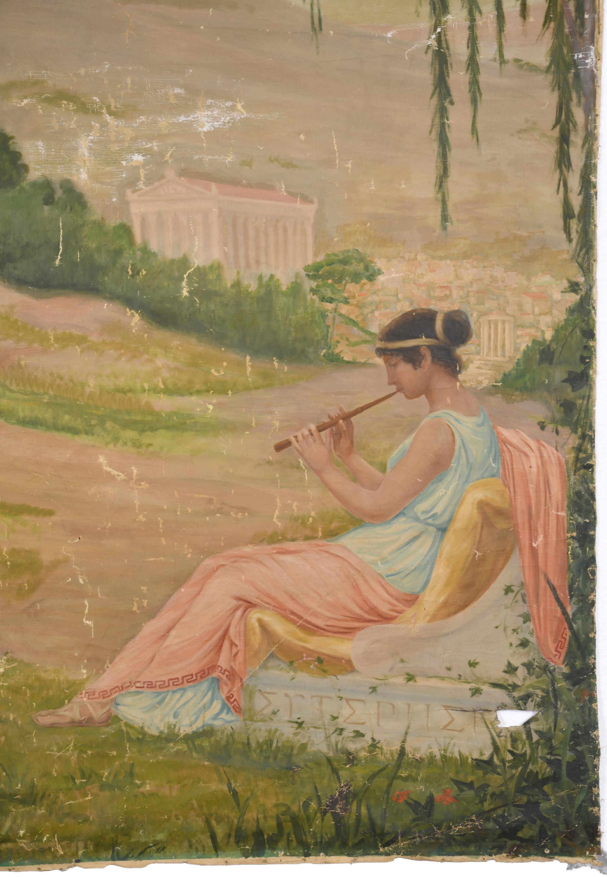 DIONÍS RENART GARCÍA (1878-1946).  "Joven tocando la flauta