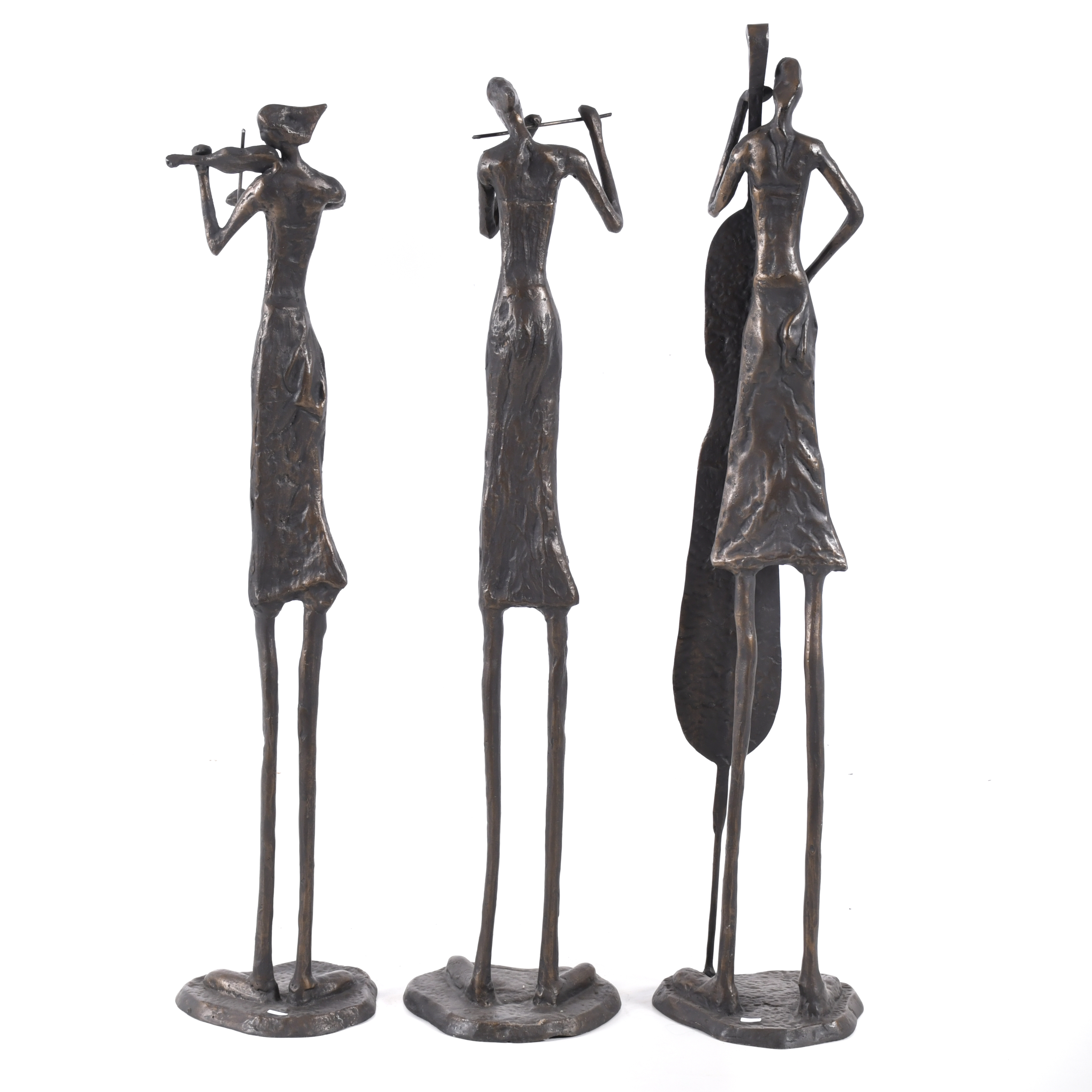 SIGUIENDO MODELOS DE GIACOMETTI.  "Trío de músicos".
