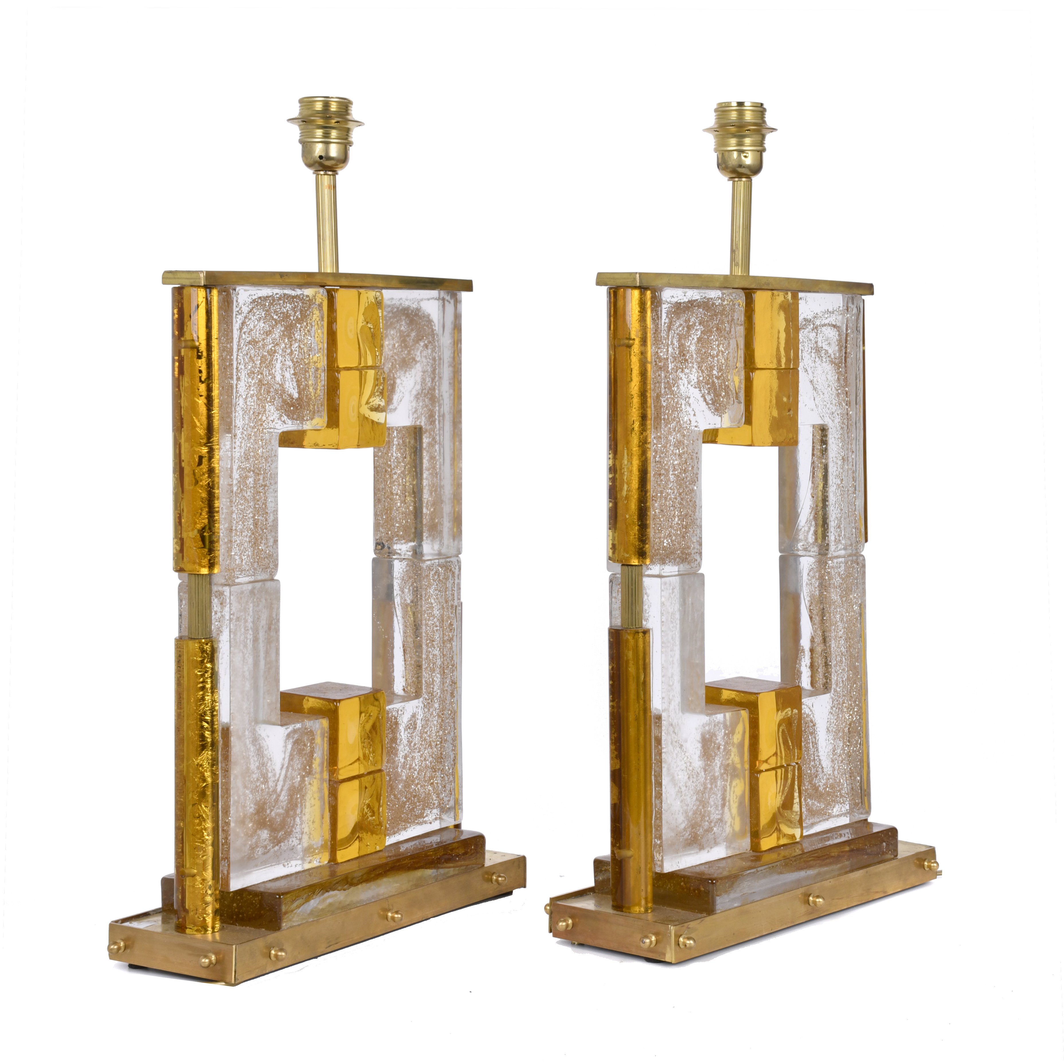 Pareja de lámparas en cristal de Murano, circa 1960 - 1970.
