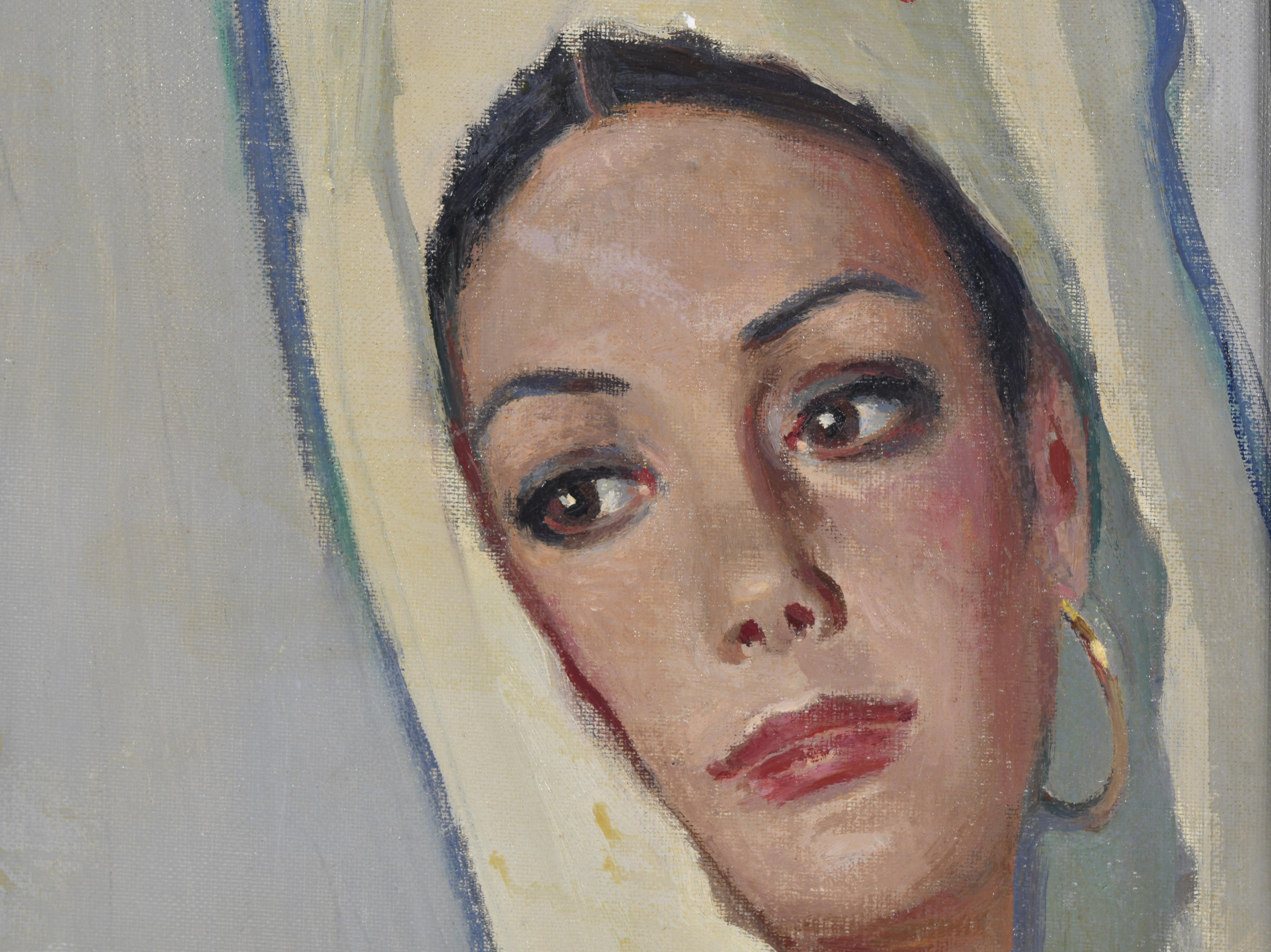 ALFRED OPISSO CARDONA (1907-1980). "Joven con mantilla y cl