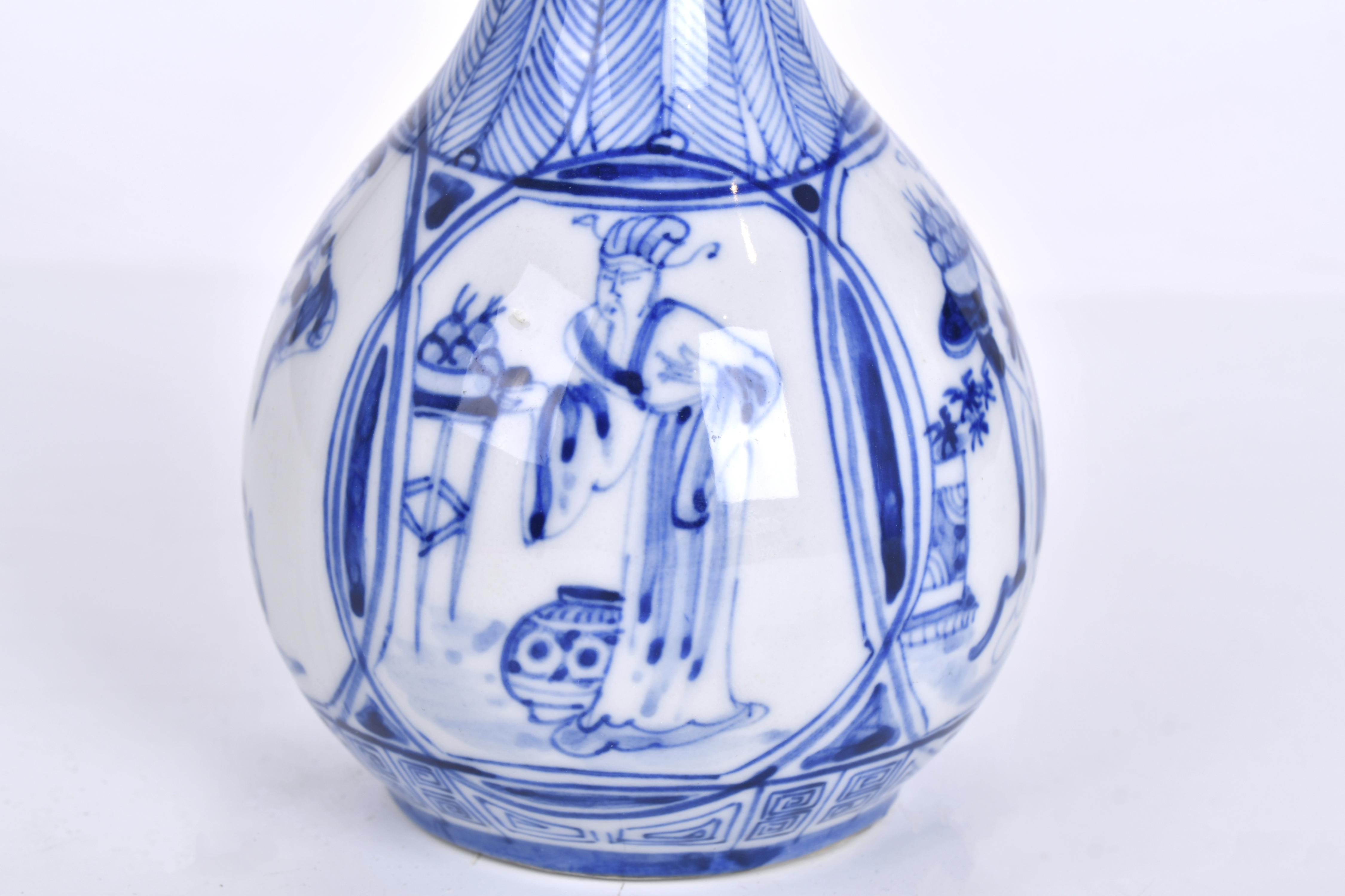 Jarrón botella chino, época República, siglo XX. 