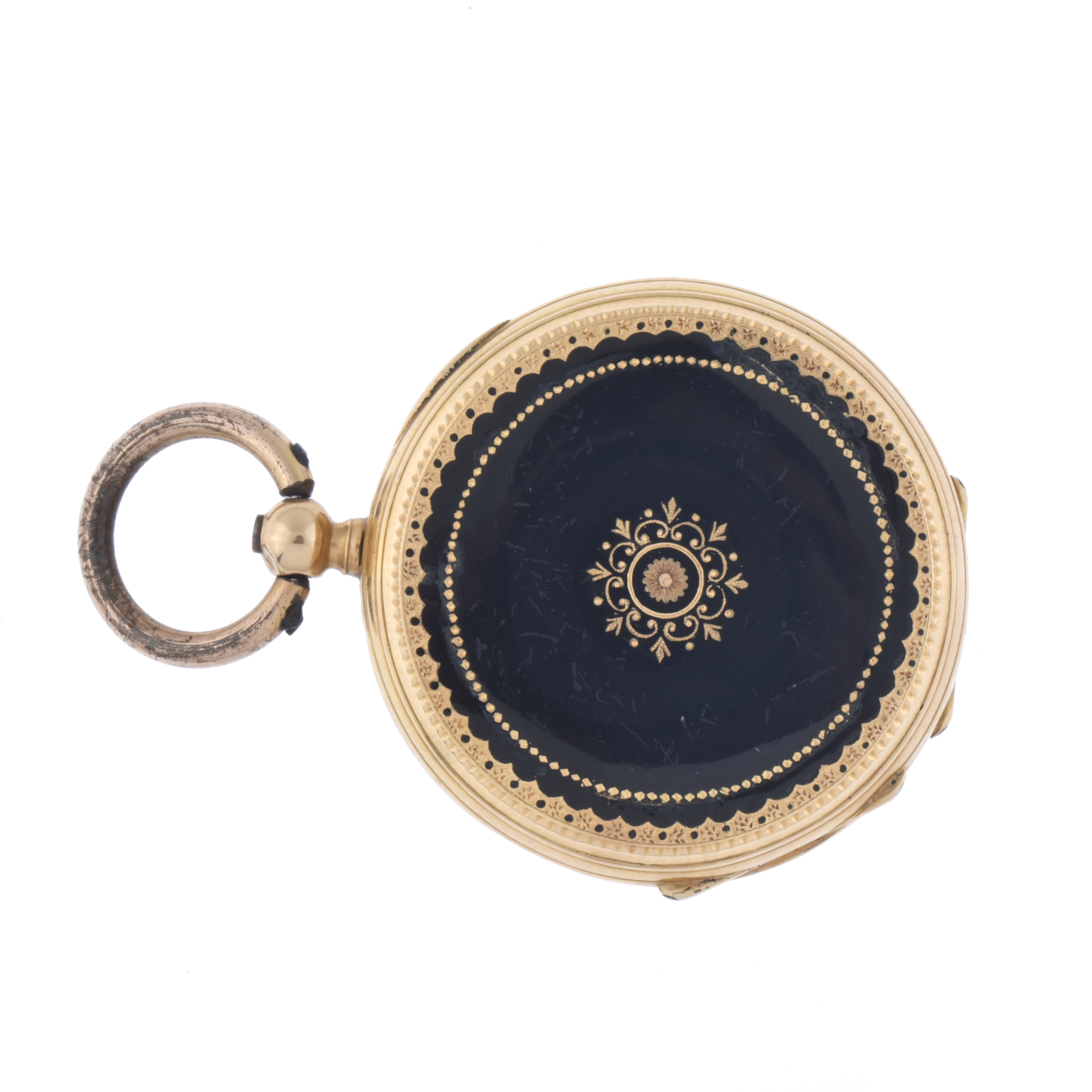 VACHERON, Reloj de bolsillo en oro y esmalte.