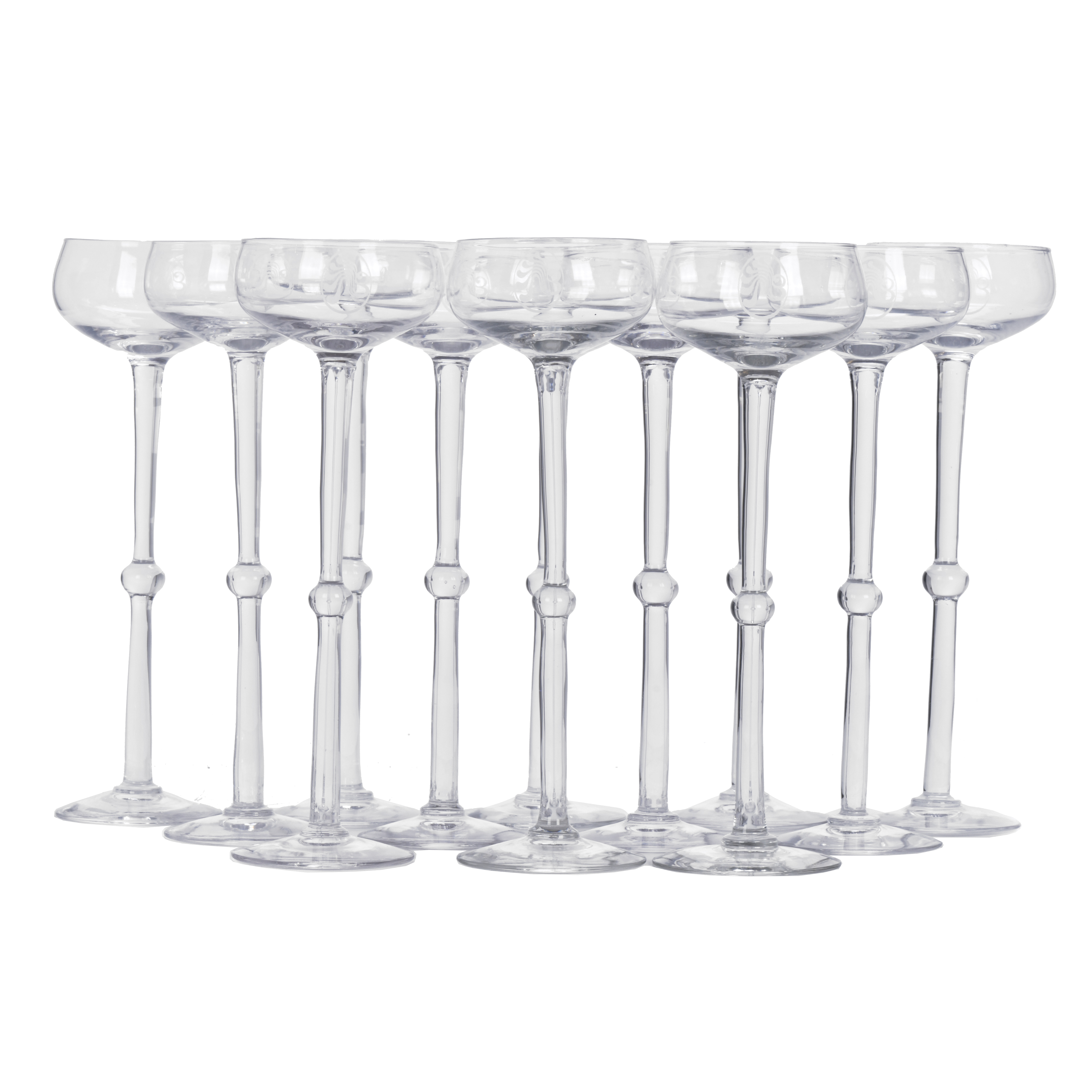 Conjunto de doce copas de cava de la discoteca Bocaccio.