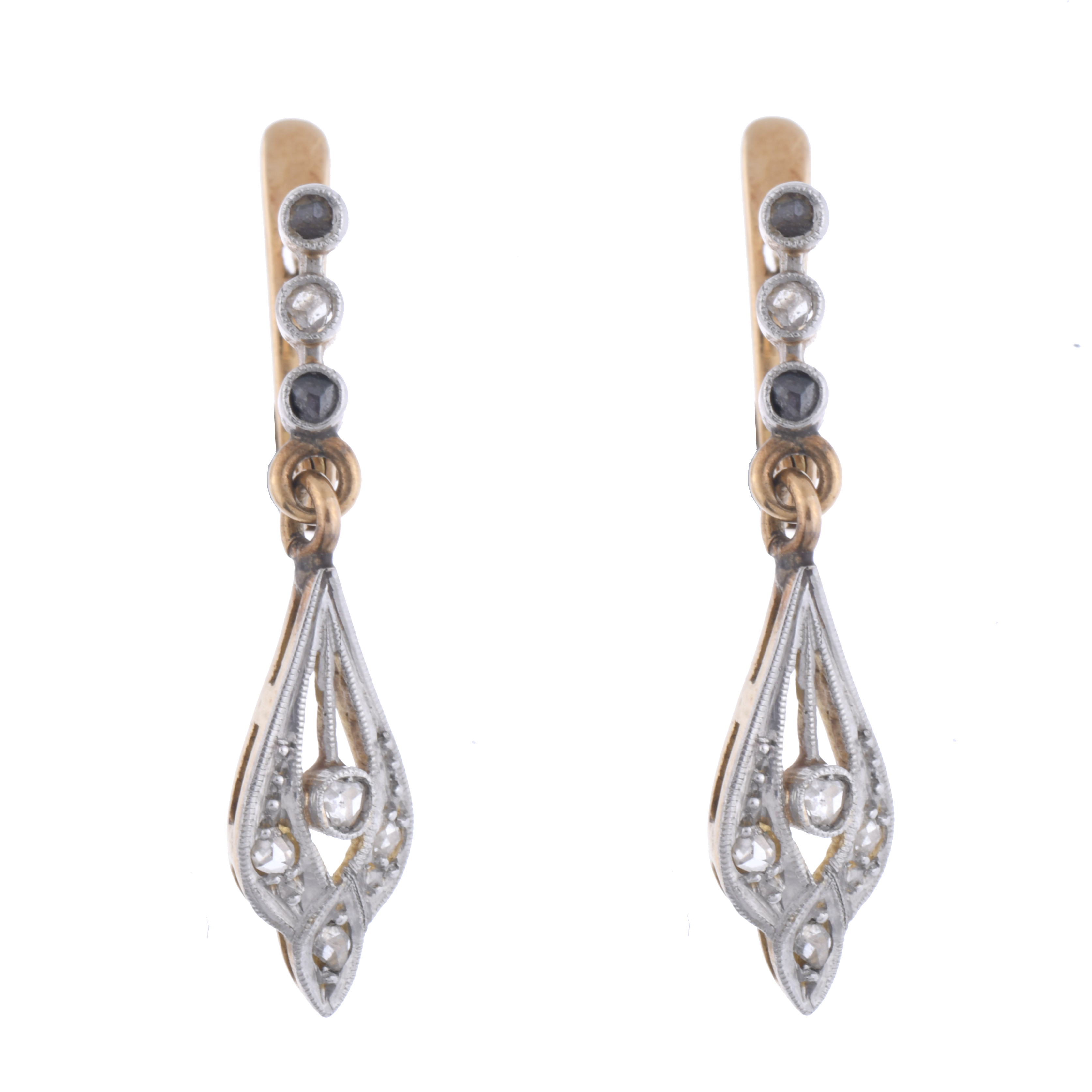 Pendientes colgantes estilo belle époque.