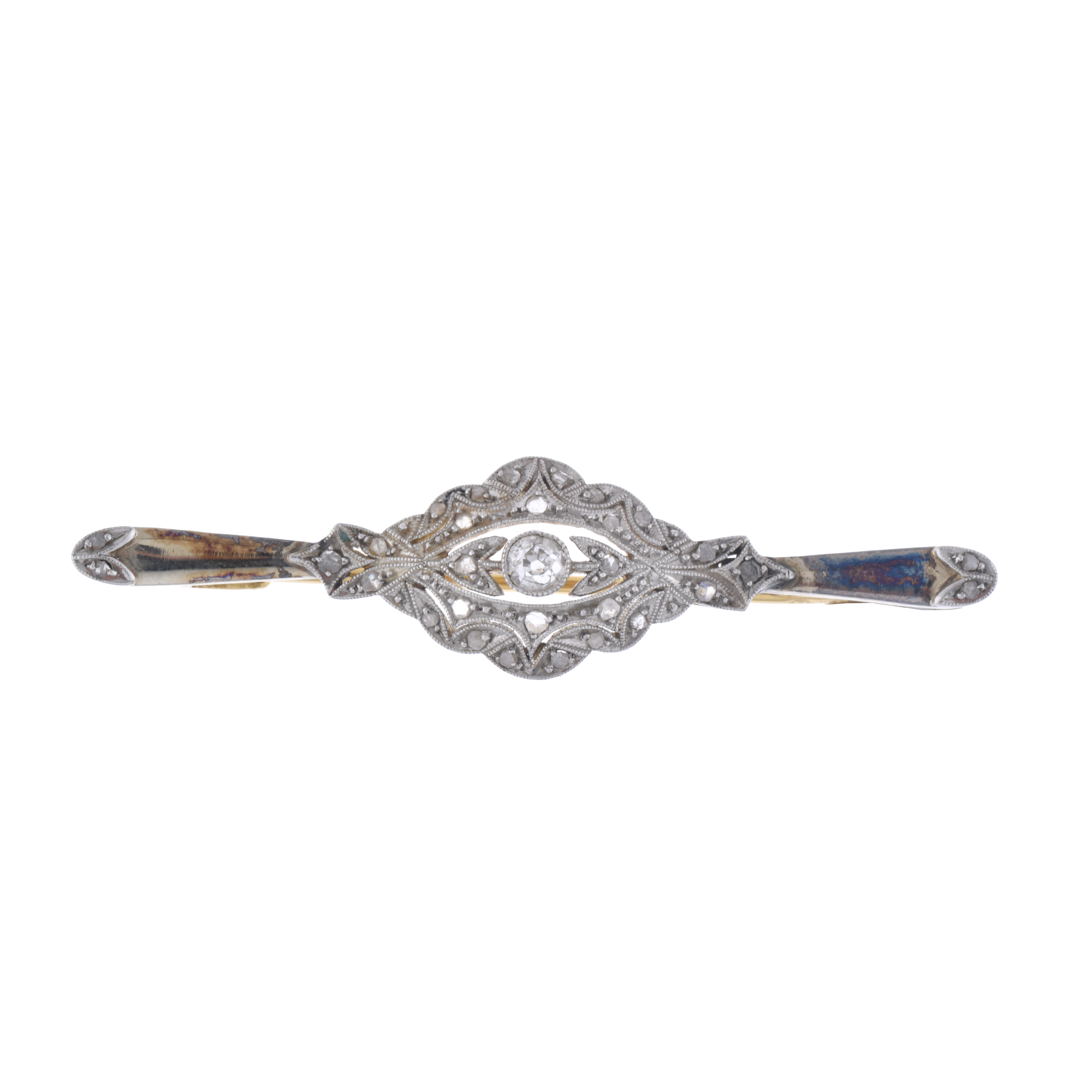 Broche estilo belle époque con diamantes.