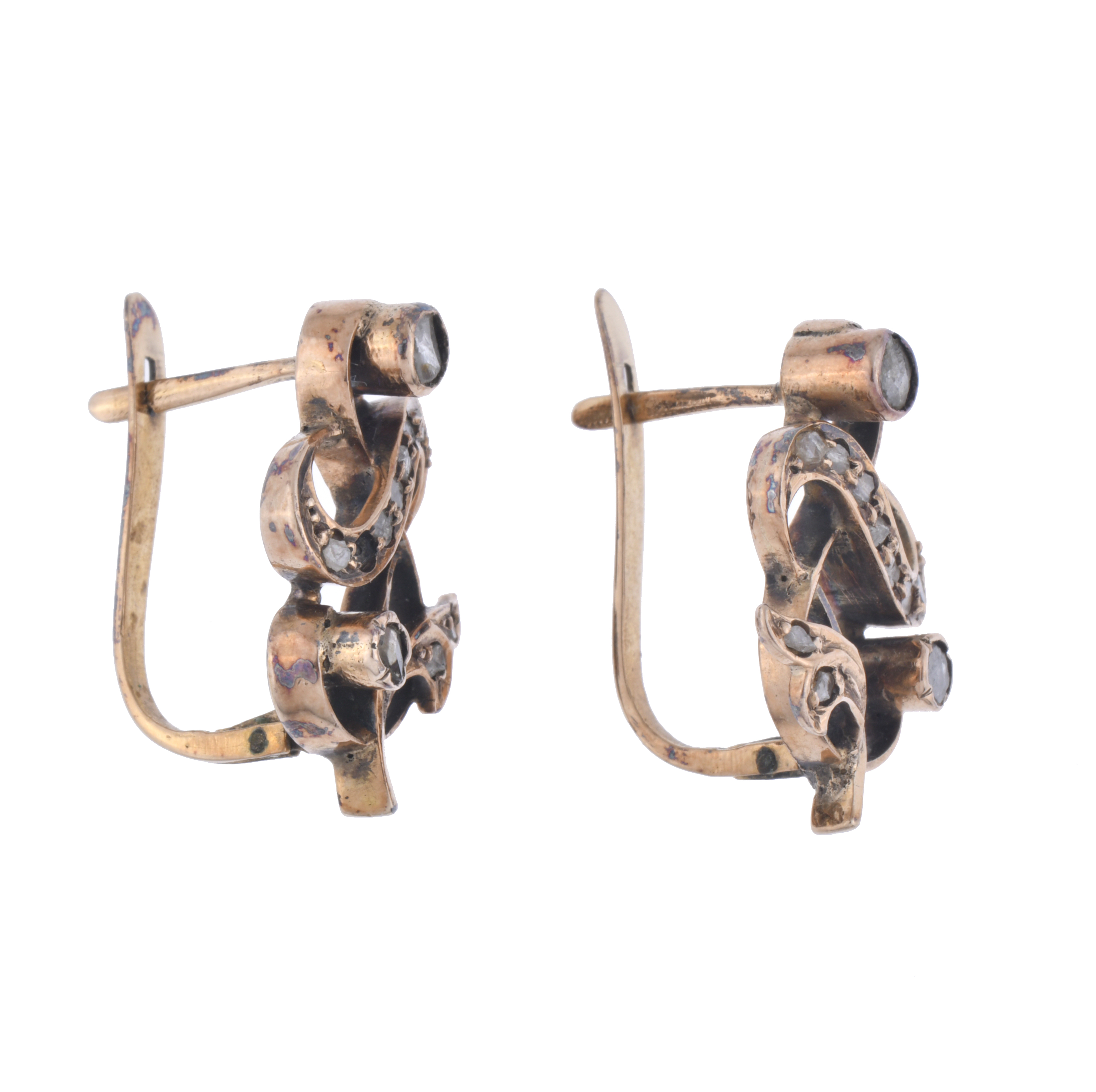 Pendientes art nouveau con diamantes