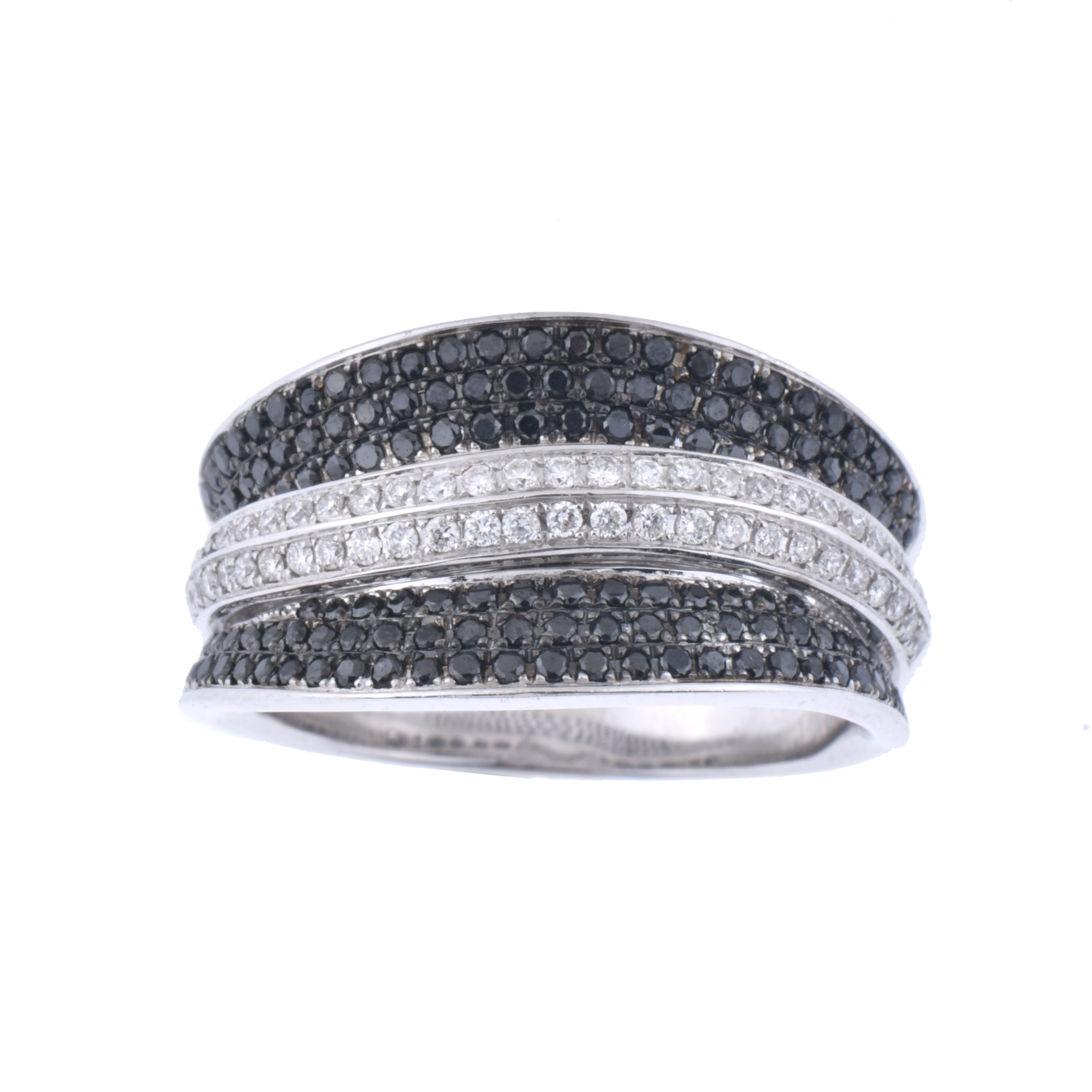 Anillo diamantes bicolor.