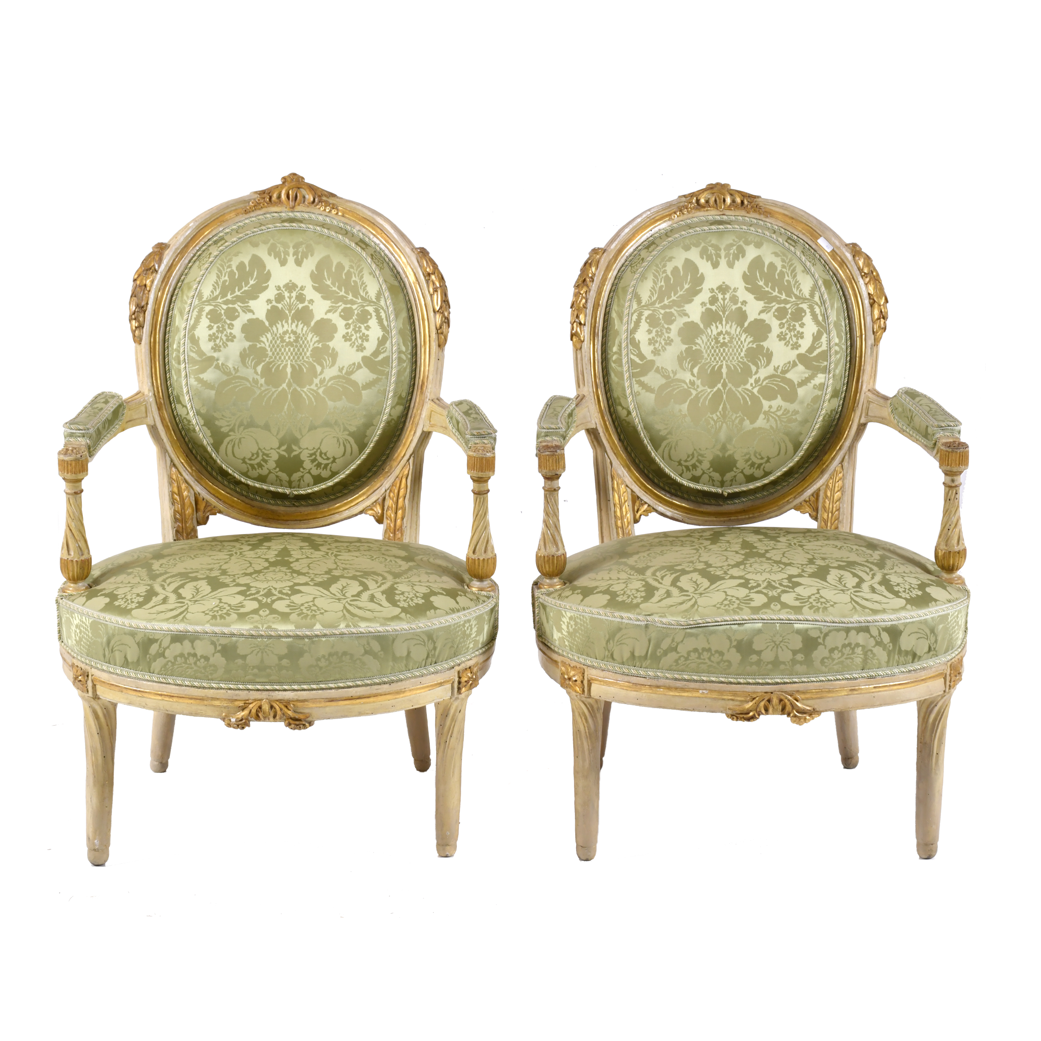 Juego de canapé y cuatro sillones estilo Luis XVI, siglo XI