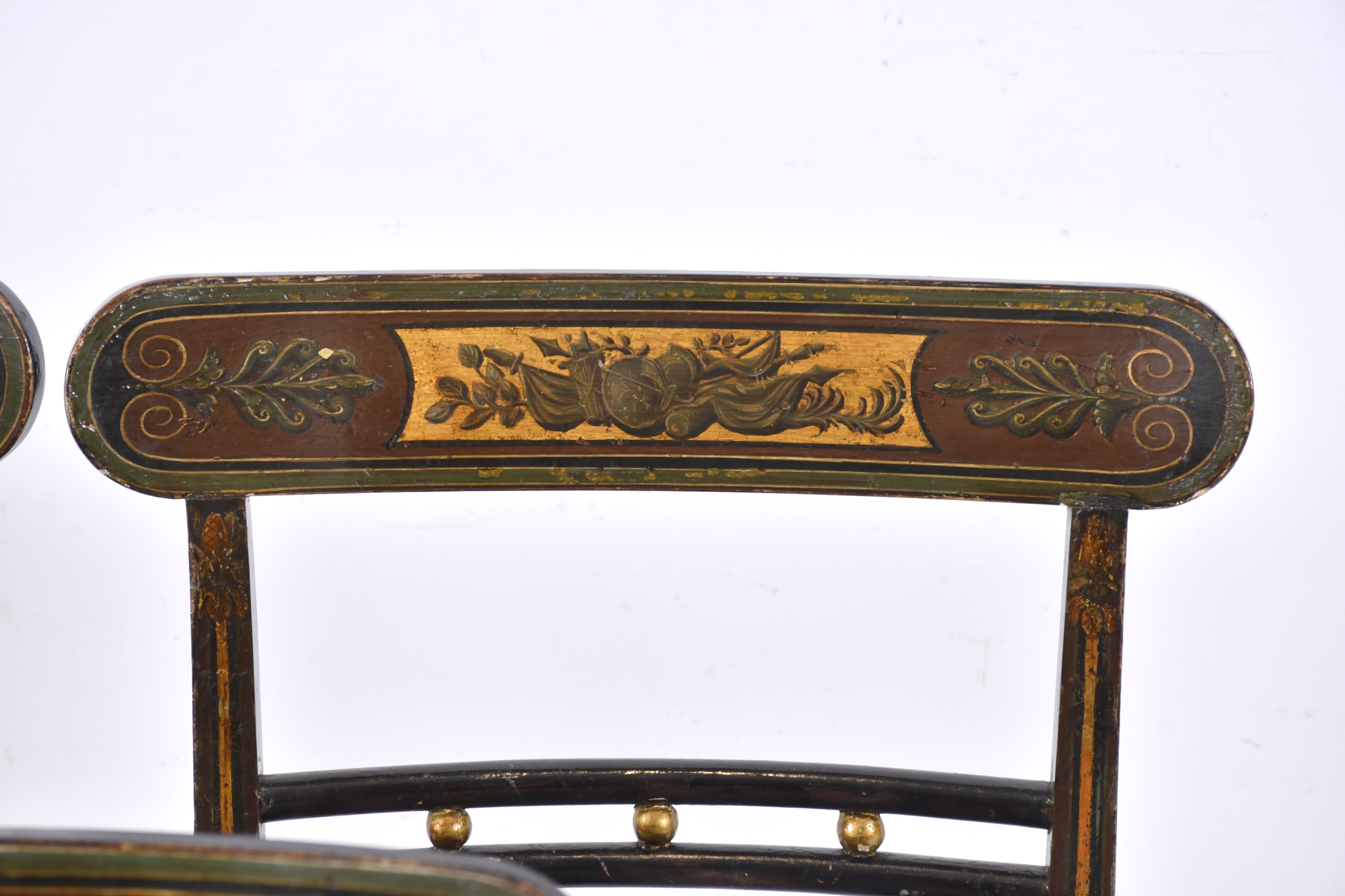Conjunto de seis sillas Late Regency - Federal, probablemen
