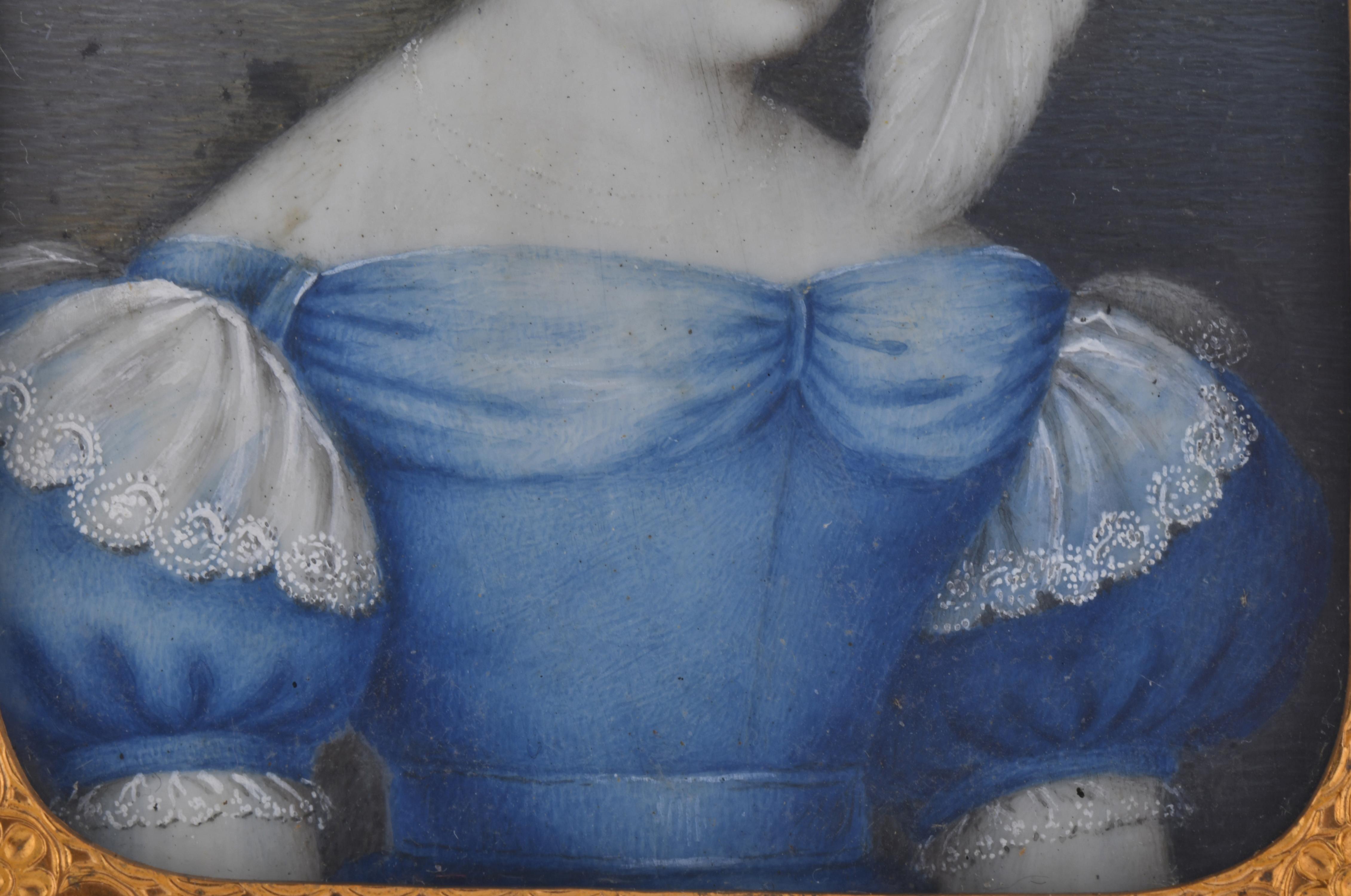 ESCUELA FRANCESA, SIGLO XIX.  Miniatura con retrato femenin