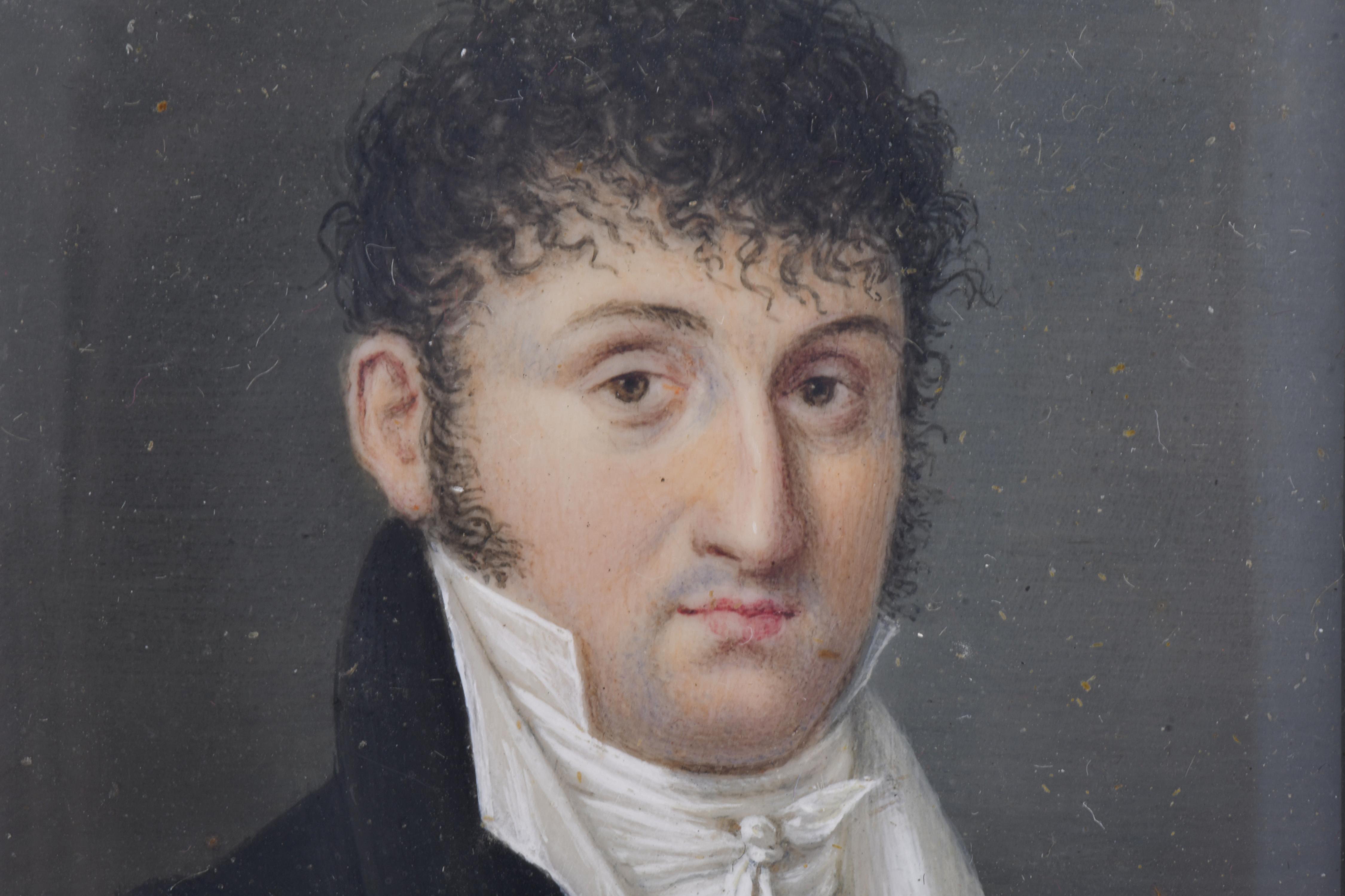 ESCUELA FRANCESA, SIGLO XIX.  Miniatura con retrato masculi