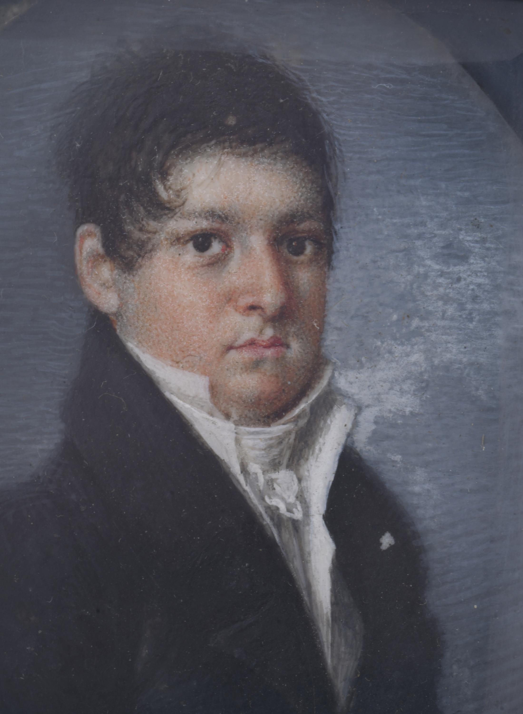 ESCUELA FRANCESA, SIGLO XIX.  Miniatura con retrato masculi