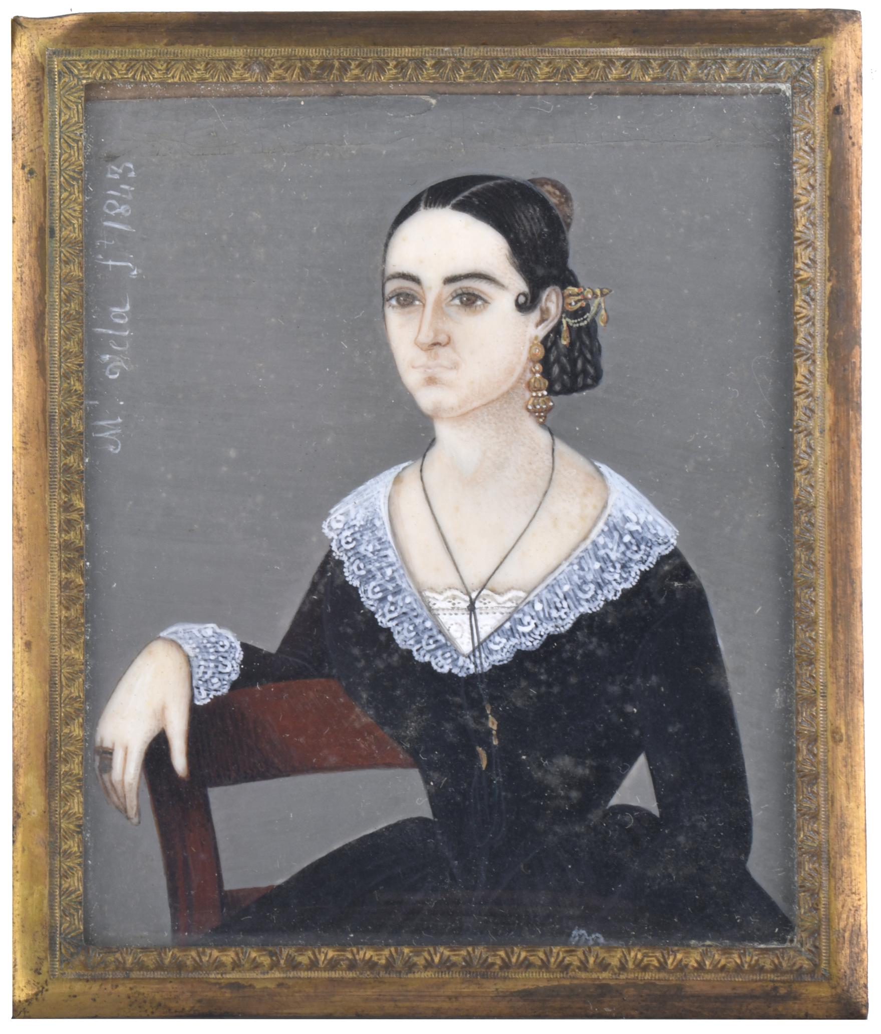 ESCUELA ESPAÑOLA, SIGLO XIX.  Pareja de miniaturas, 1843.