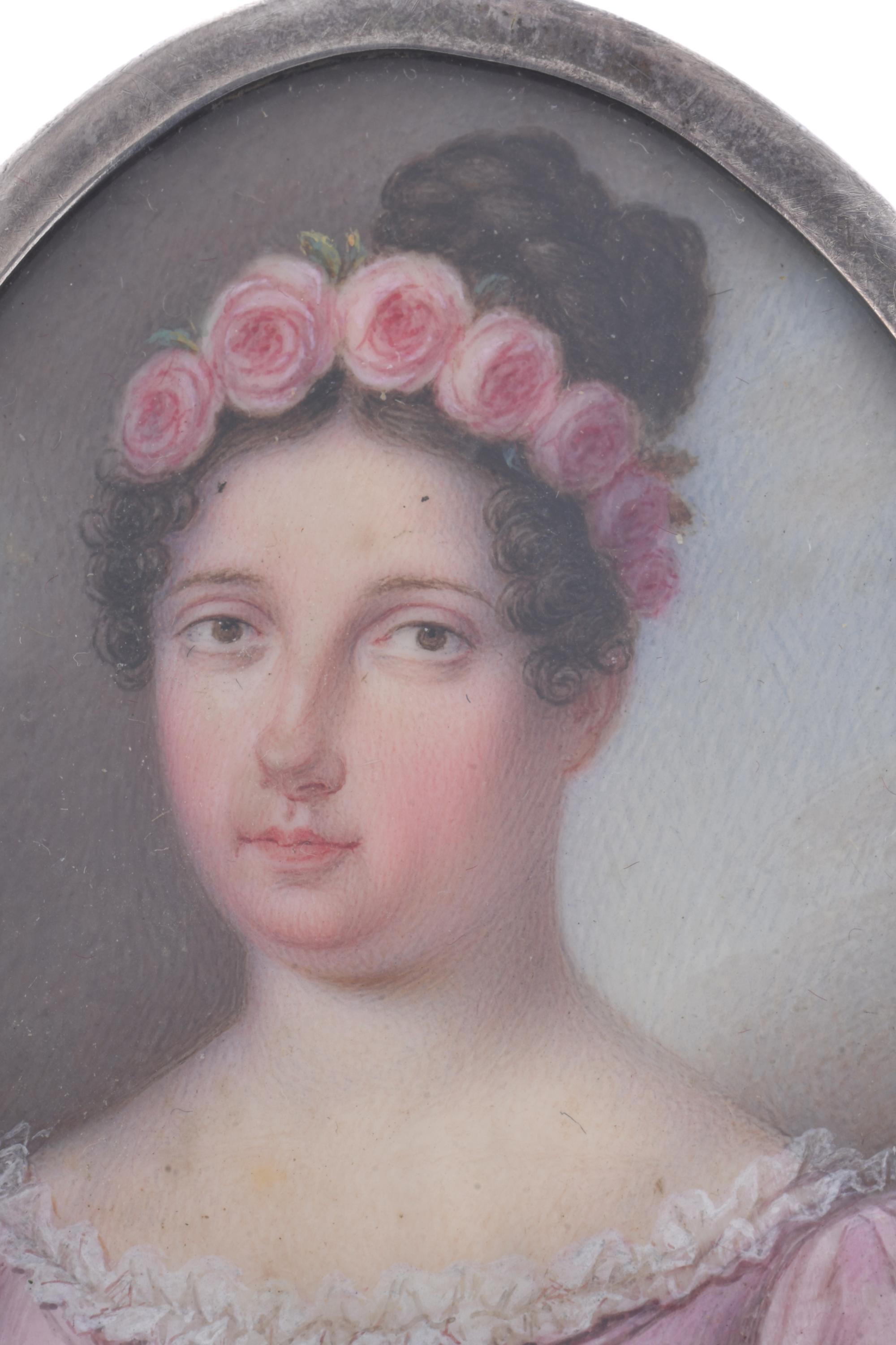ESCUELA FRANCESA, SIGLO XIX. Miniatura con retrato femenino