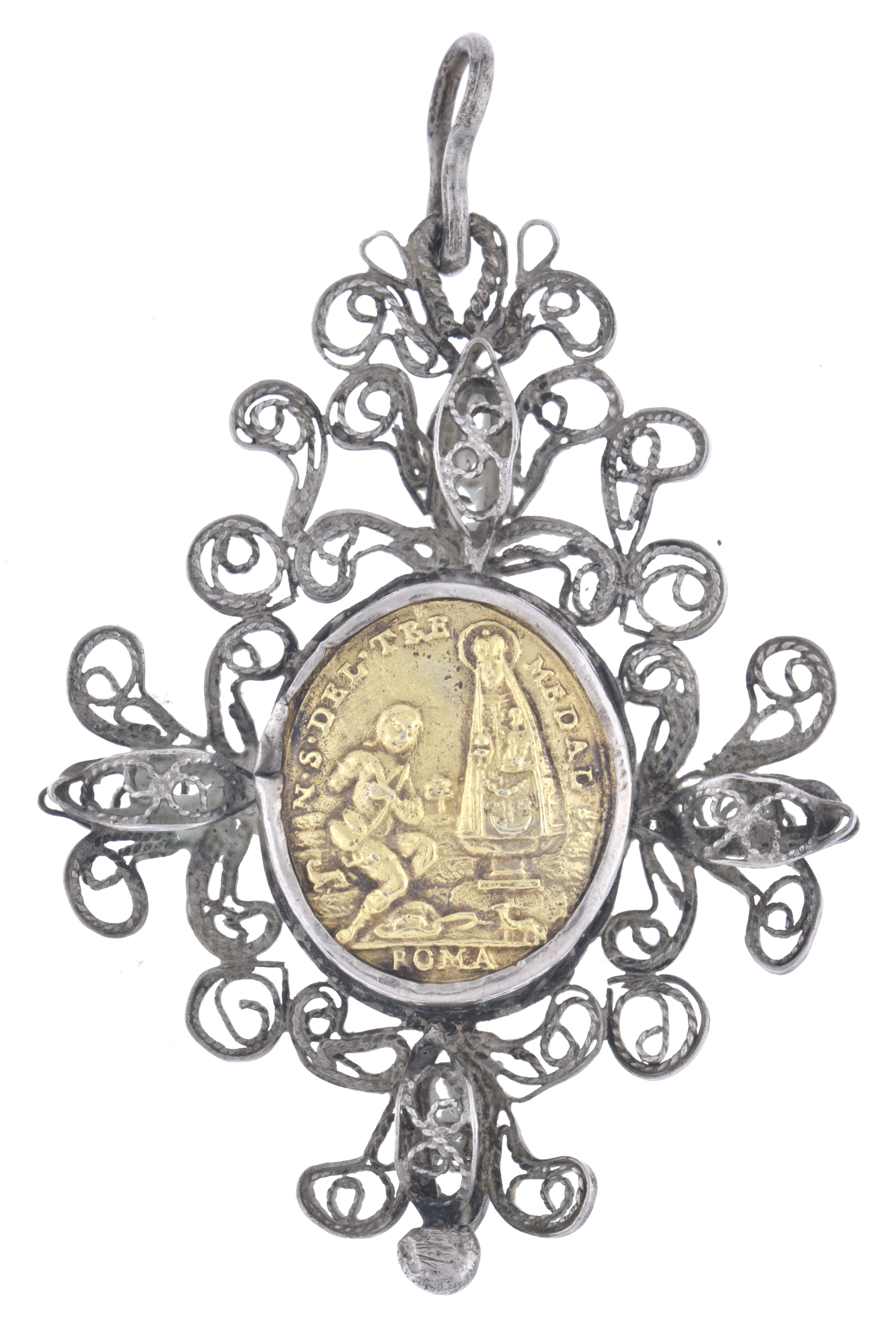 ESCUELA ANDALUZA, SIGLO XIX. Medalla devocional de la Virge