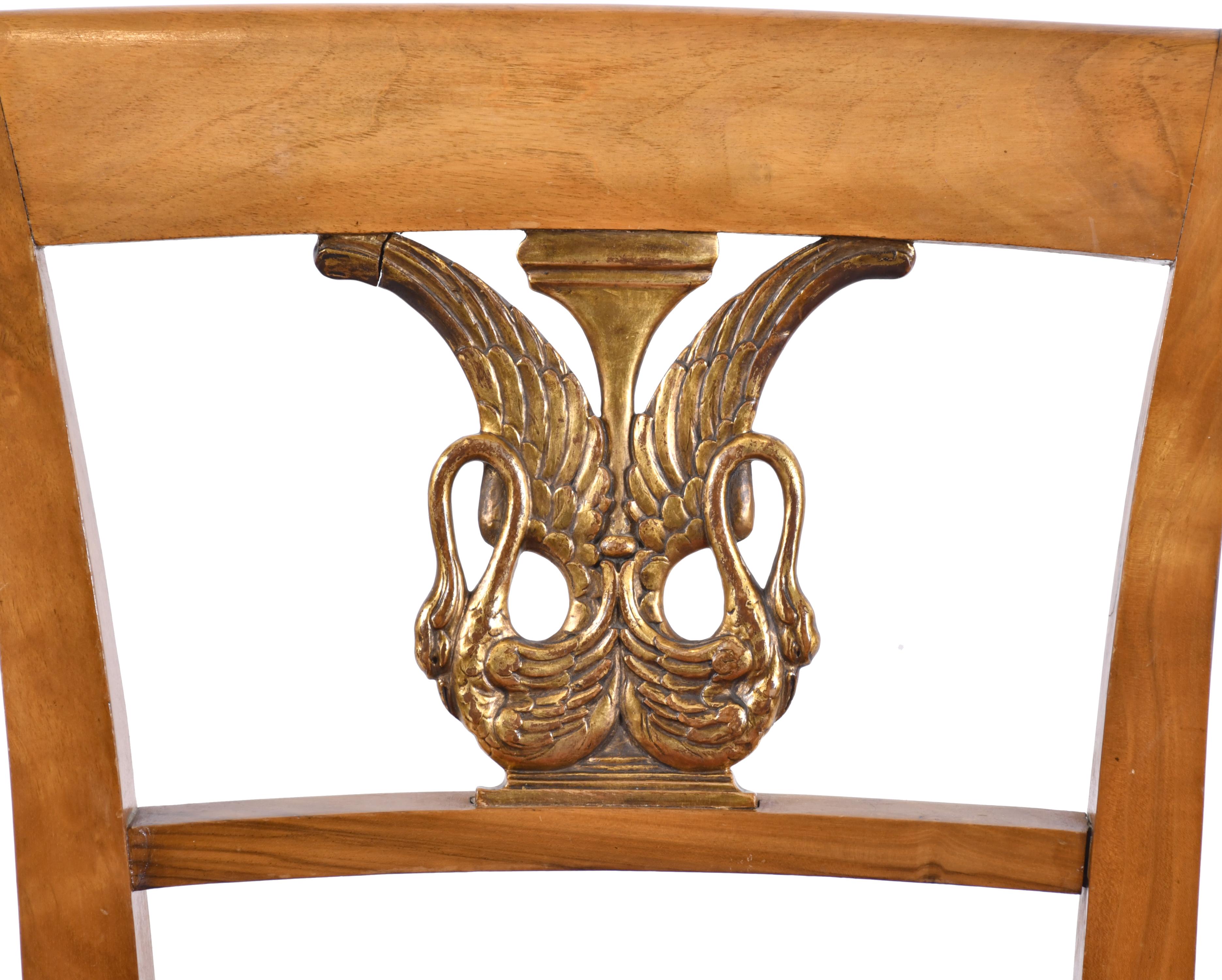 Conjunto de ocho sillas Fernandinas, siglo XIX. 