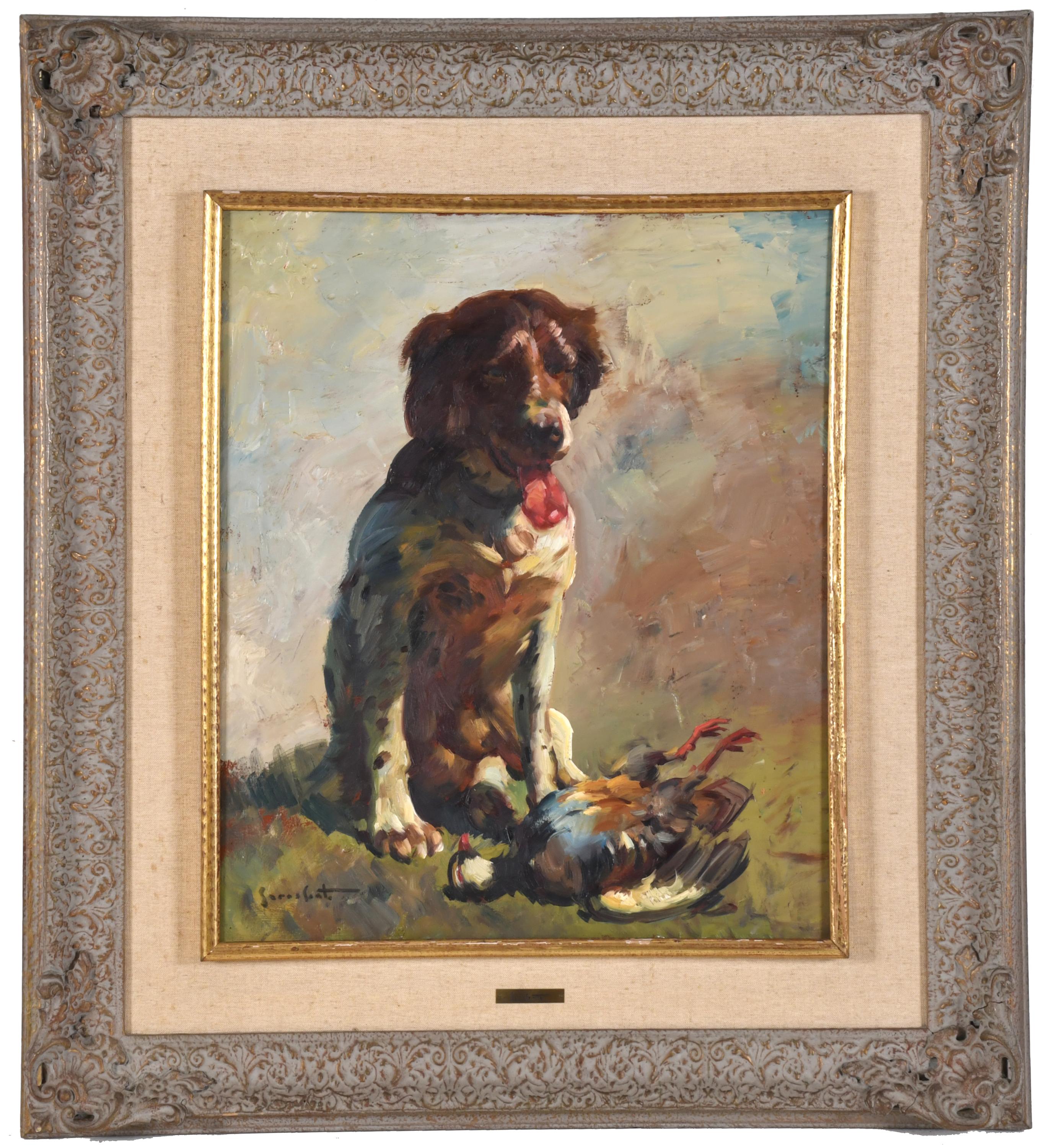 JOSEP SERRASANTA (1916-1998). "Perro de caza".
