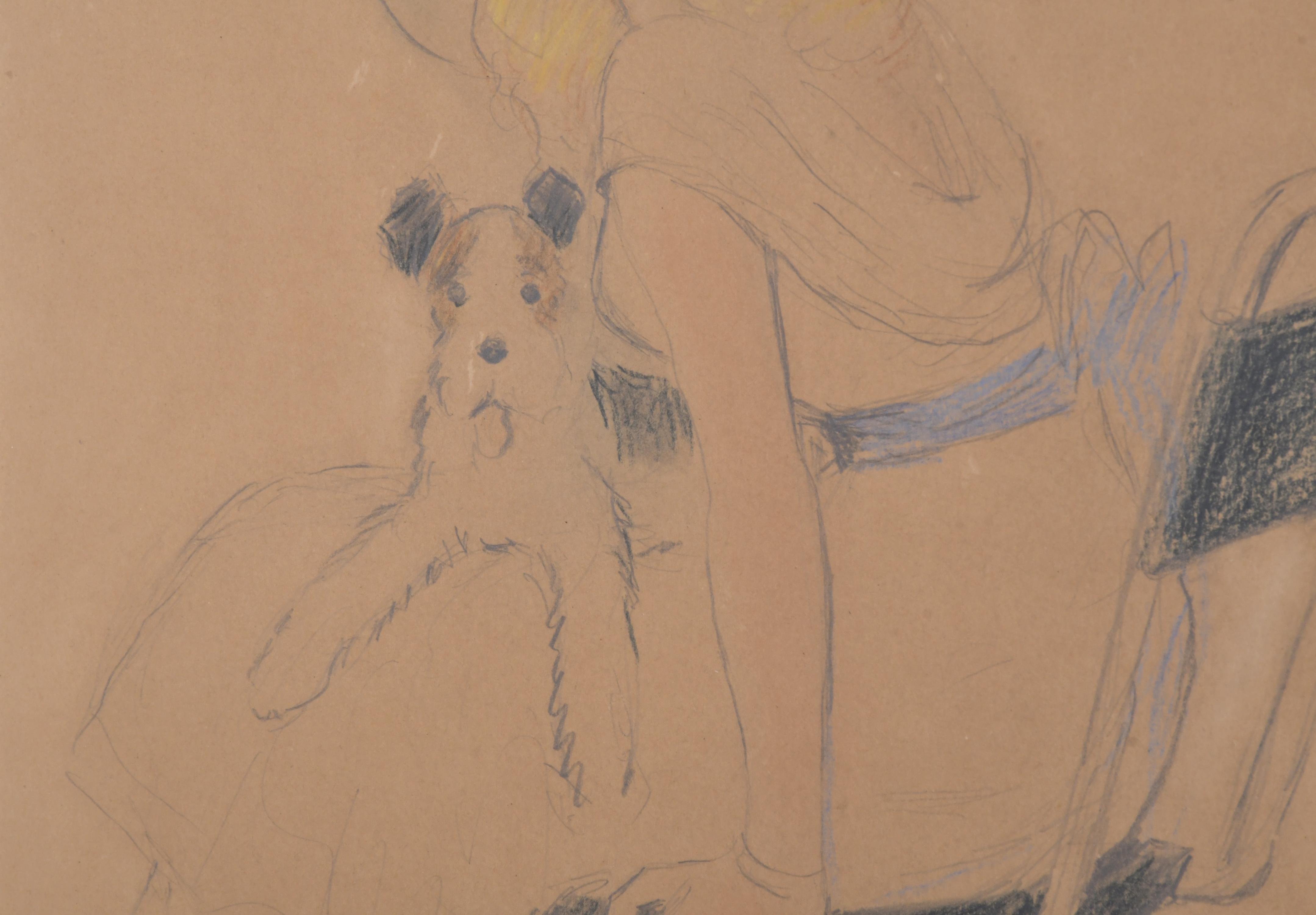 RICARD OPISSO (1880-1966). "Joven con terrier".