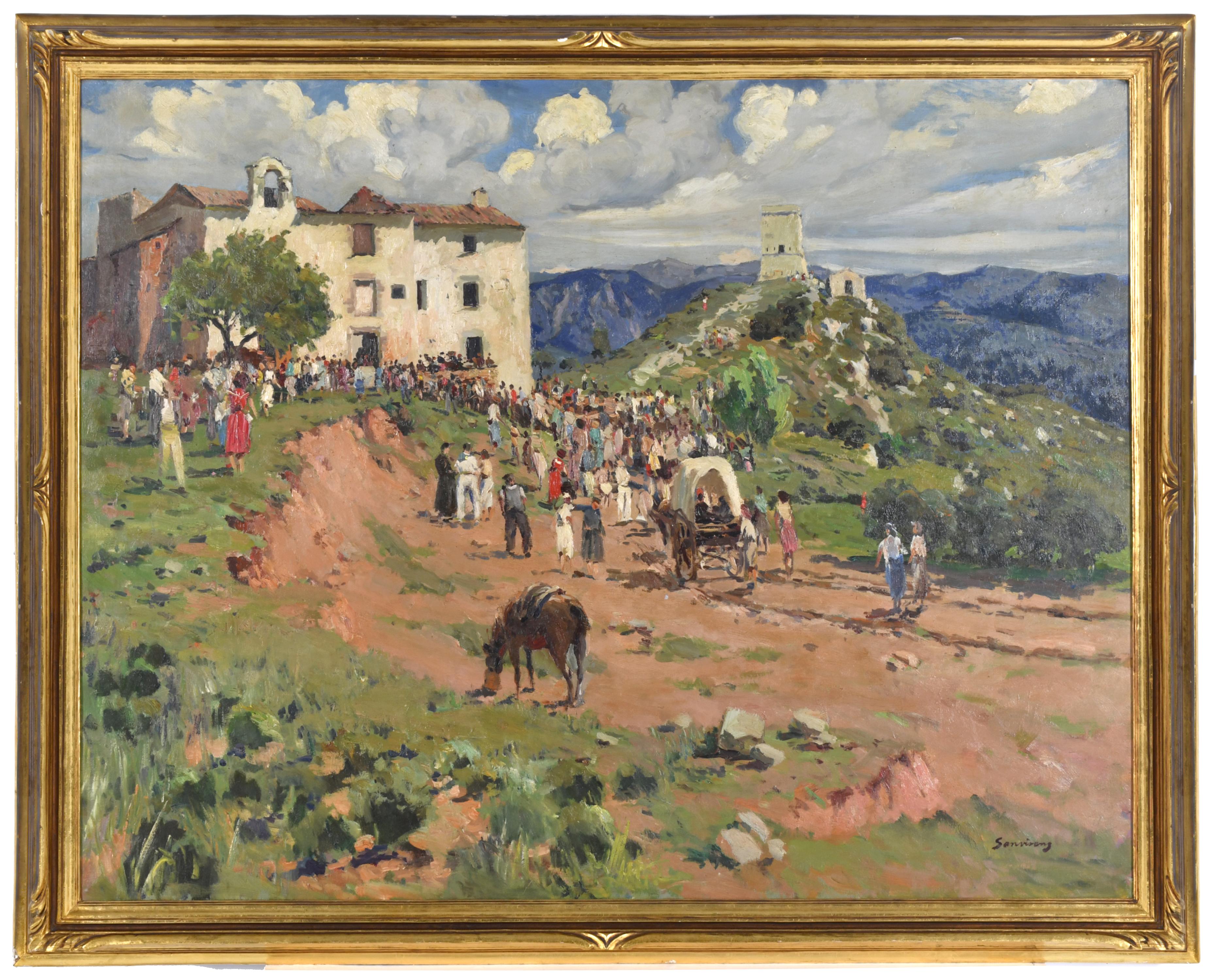 RAMÓN SANVICENS MARFULL (1917-1987). "Romeria en el Santuar