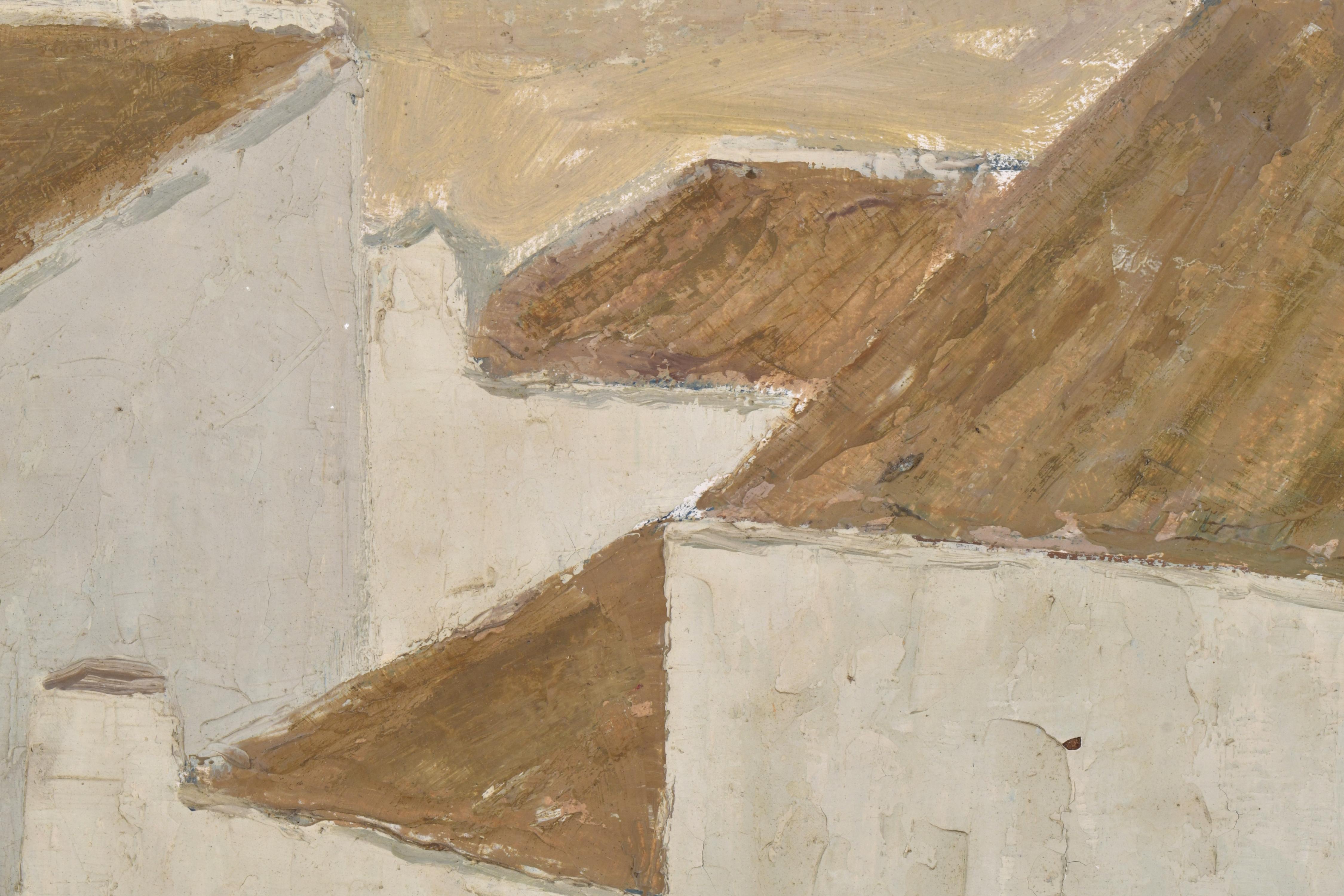 CONCHA IBAÑEZ (1929). "Paisaje con casas", 1967.