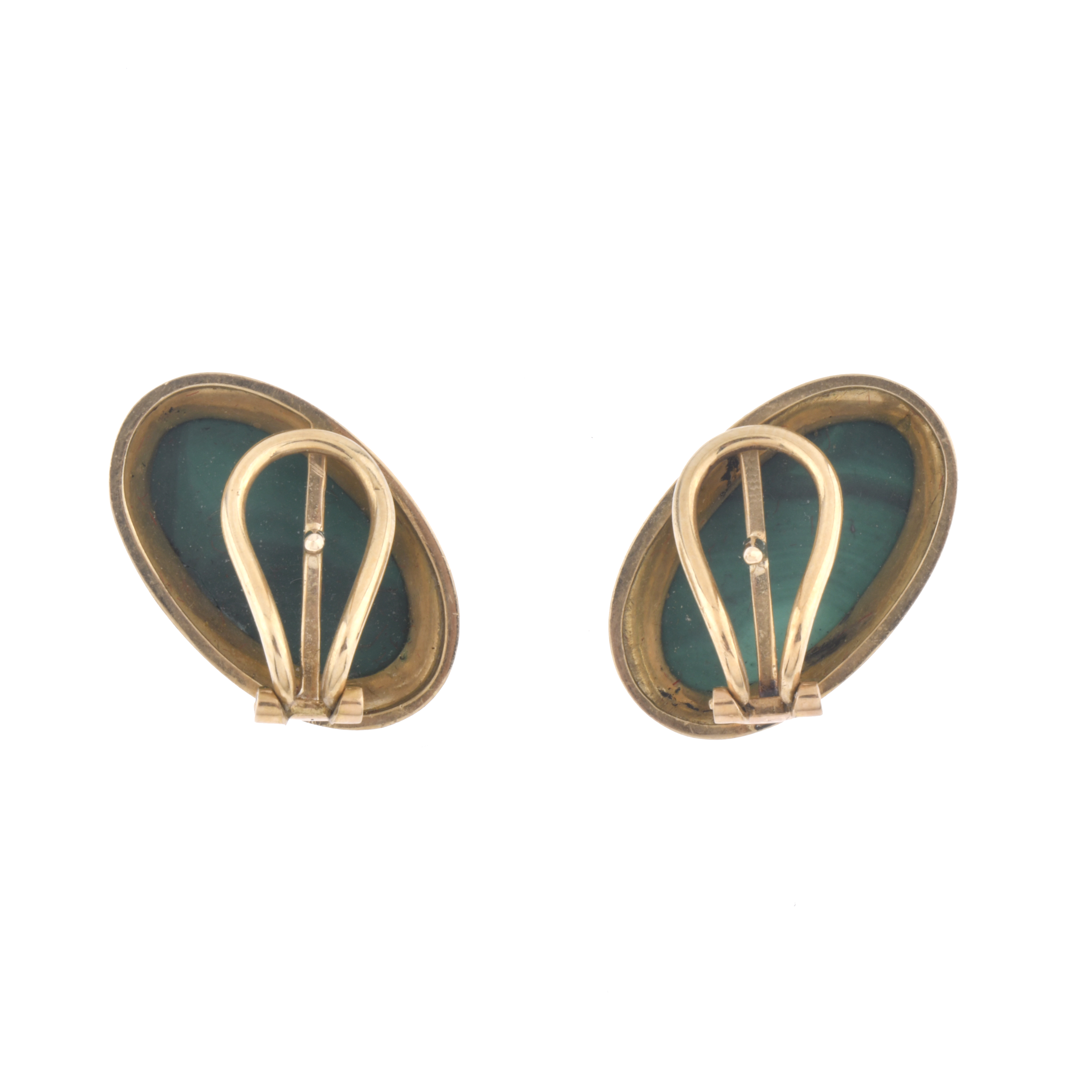 Pendientes con malaquita.
