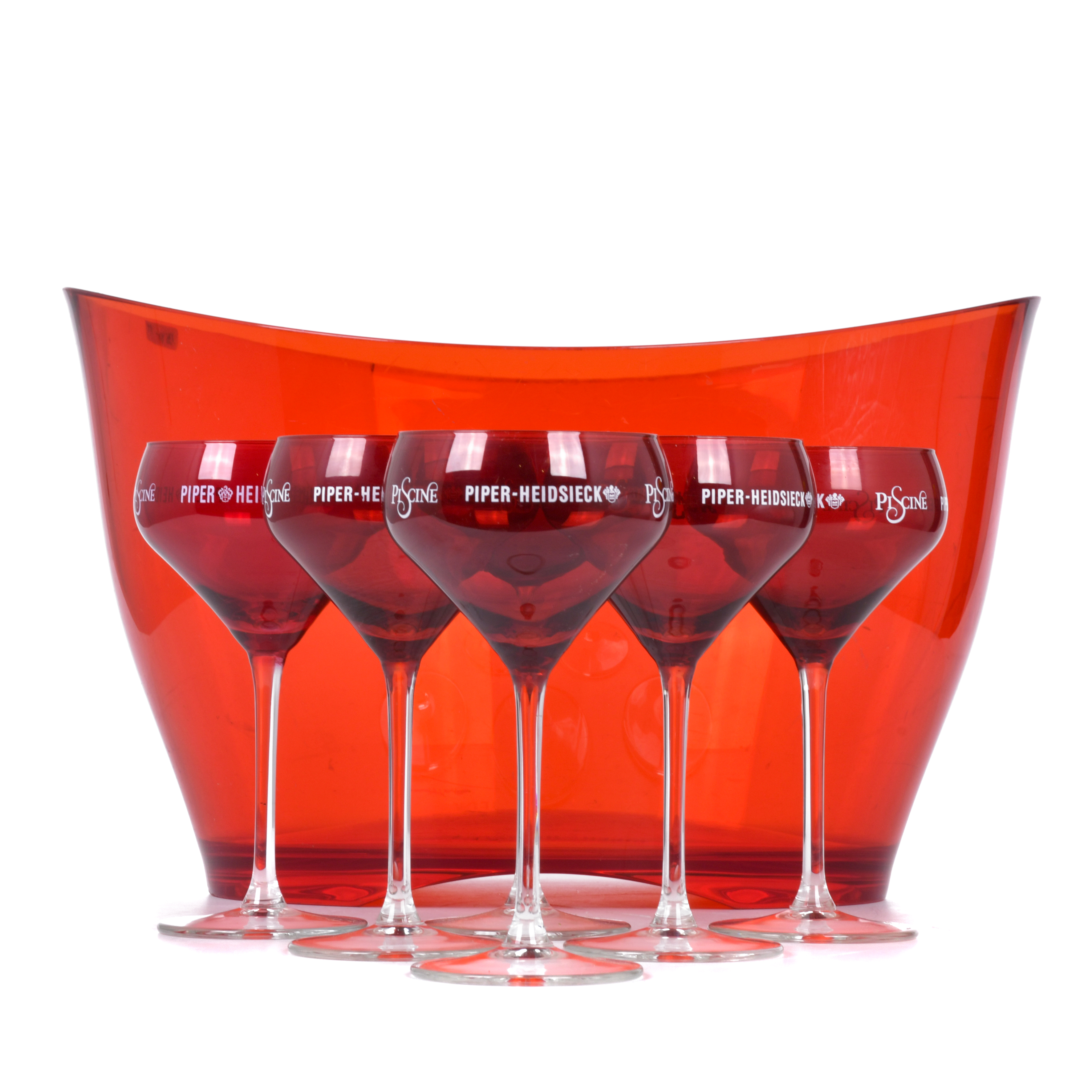 Conjunto de cubitera con seis copas en cristal Piper Heidse