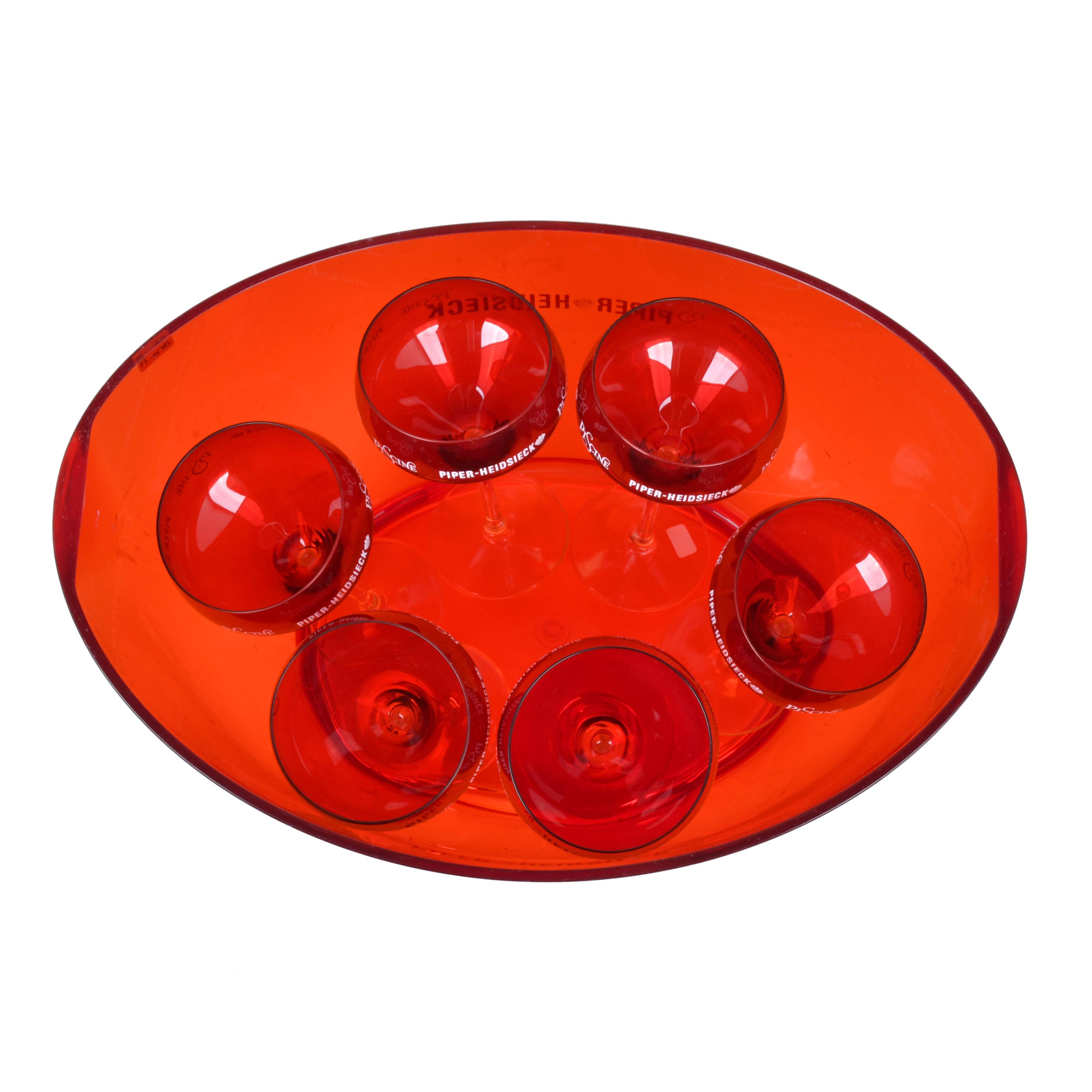 Conjunto de cubitera con seis copas en cristal Piper Heidse