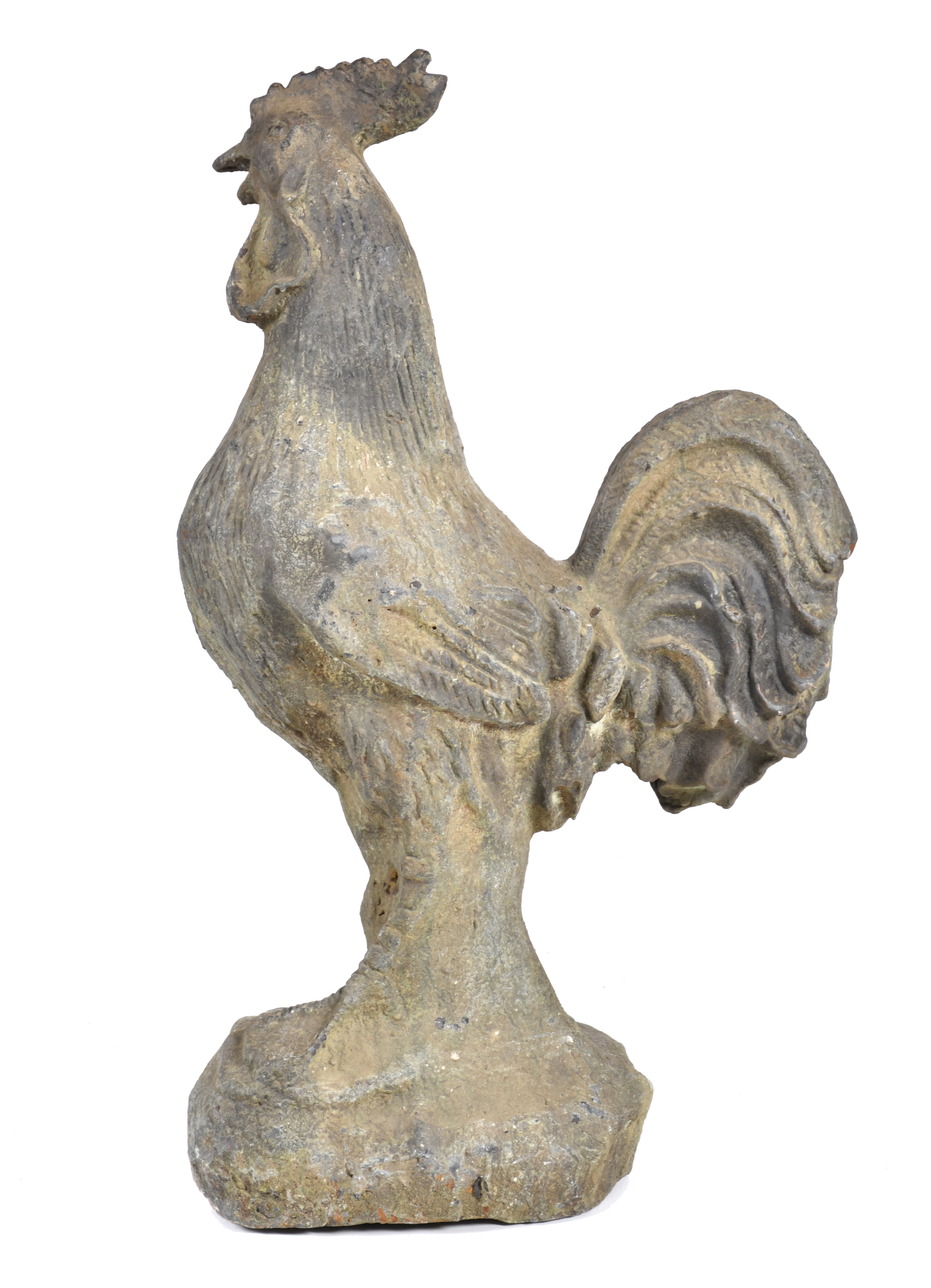 Figura de jardín en forma de gallo, siglo XX. 