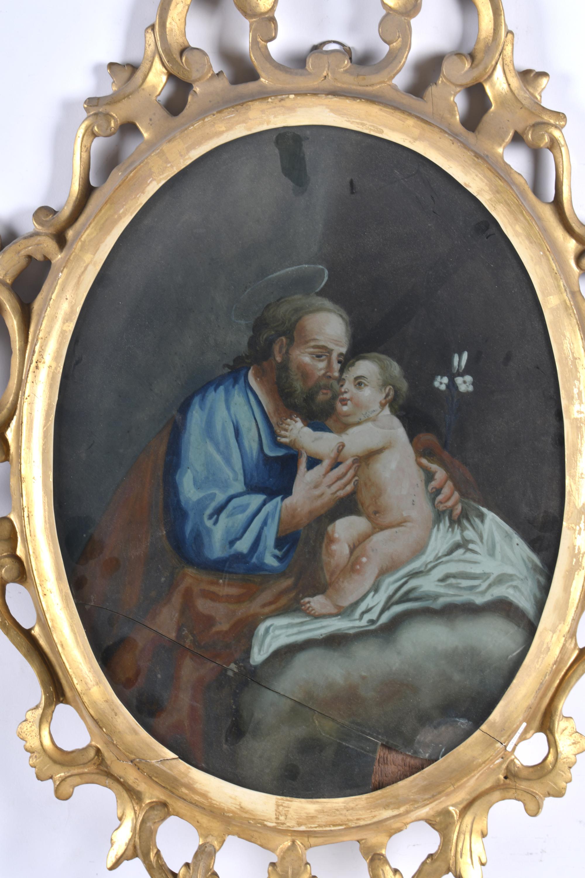 ESCUELA ESPAÑOLA, SIGLO XIX. "San José y el niño".