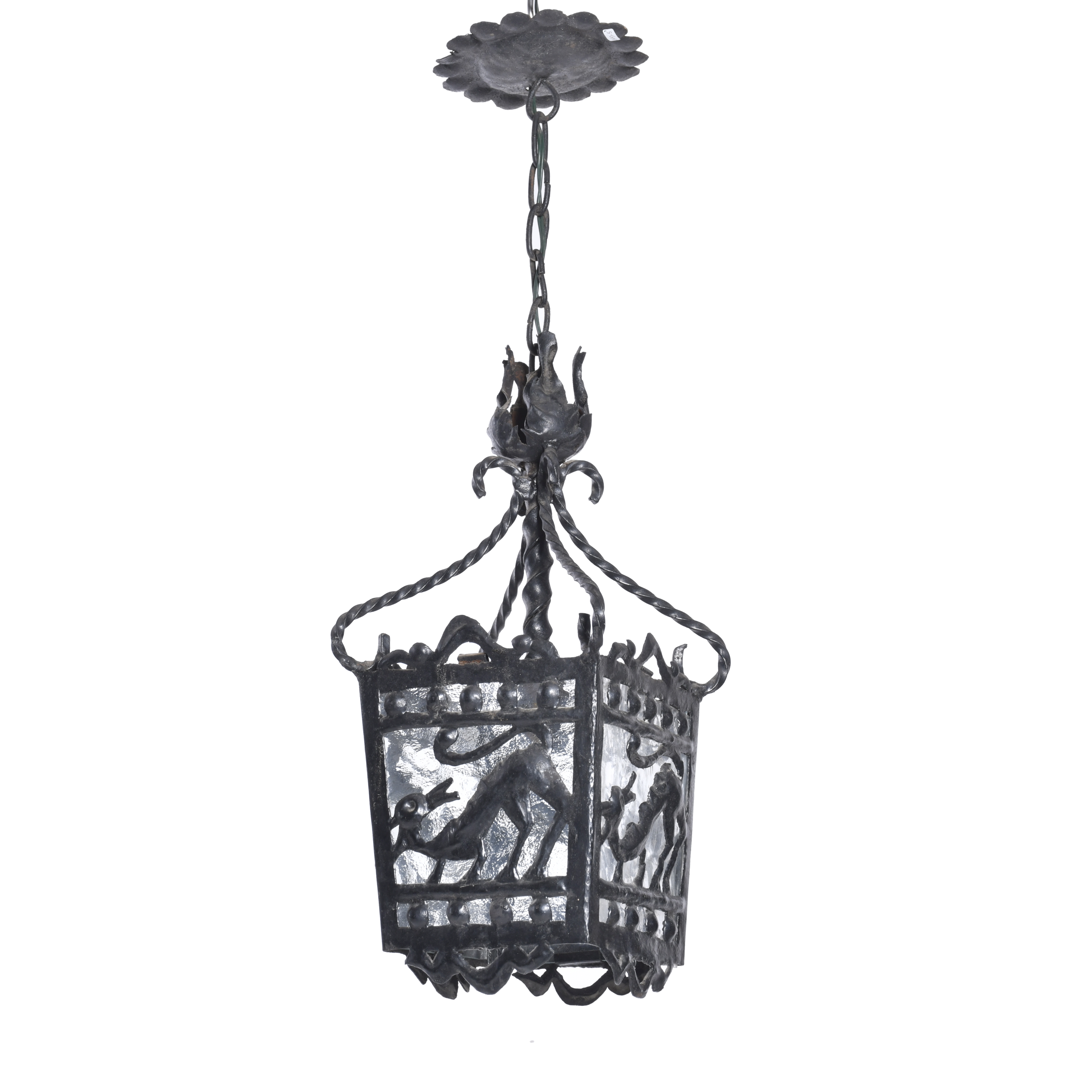 Conjunto de farol de techo y pareja de apliques Modernistas