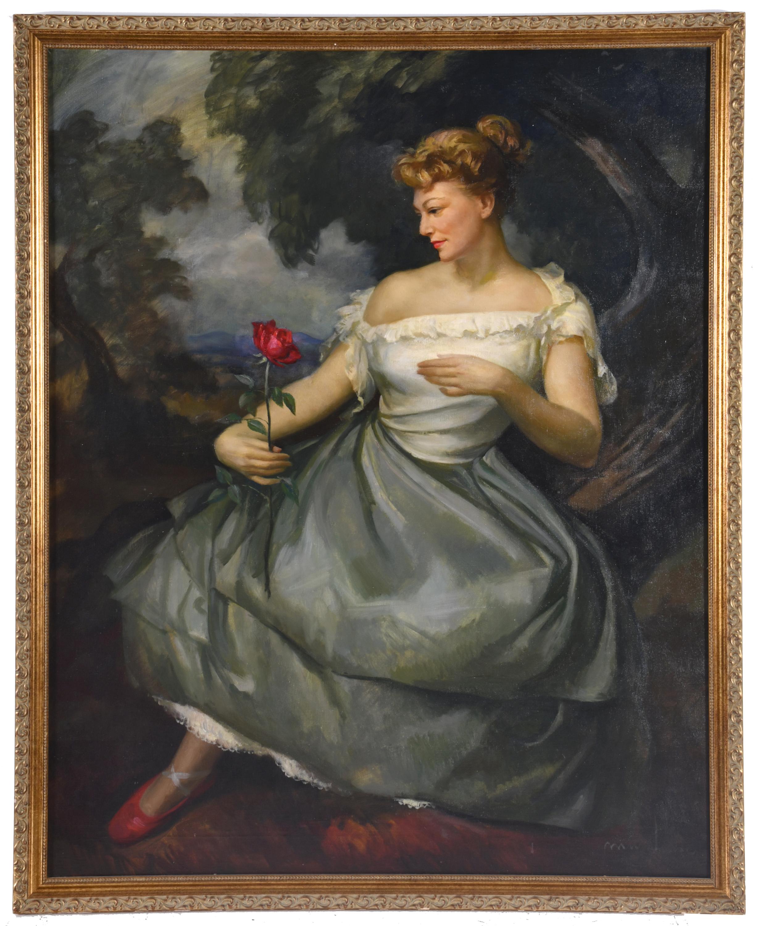 LLUÍS MUNTANÉ MUNS (1899-1987). "Dama con rosa".